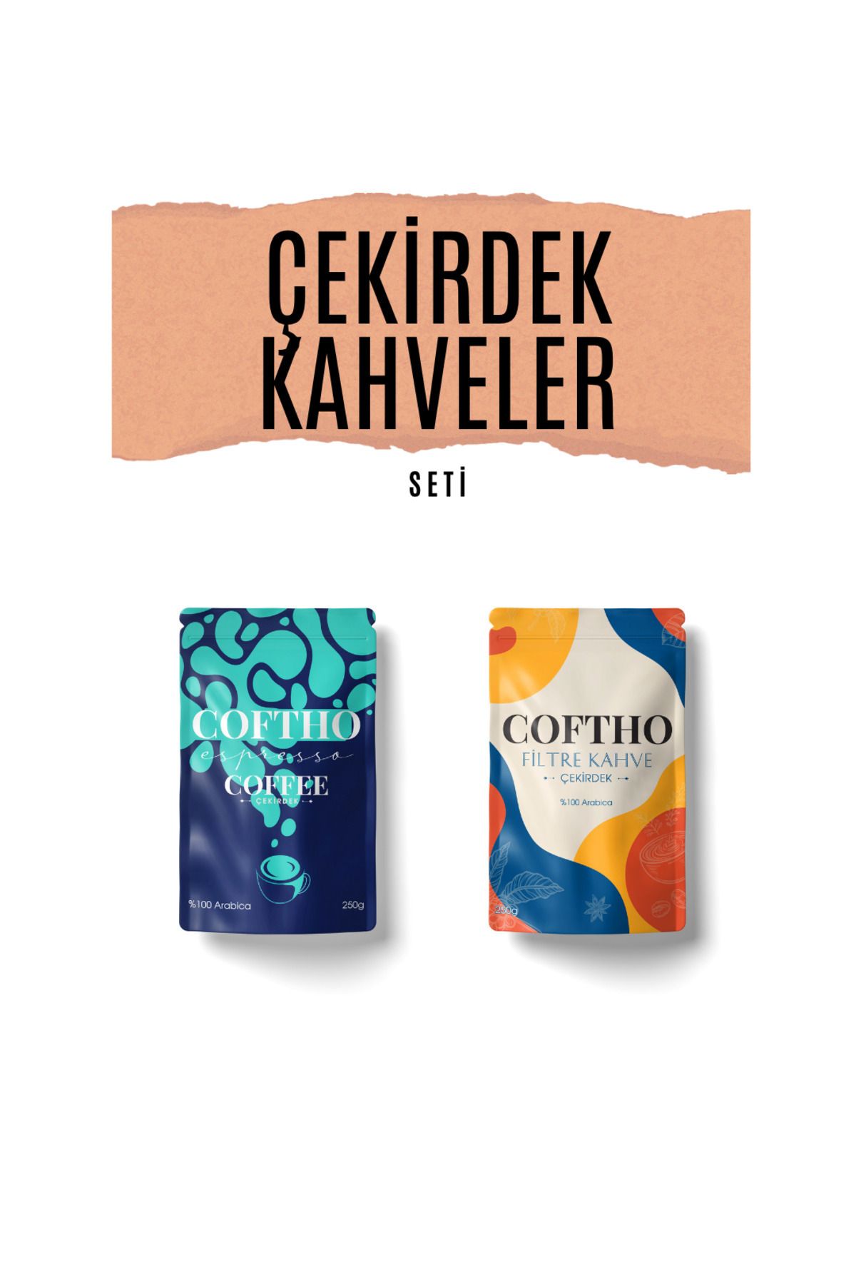 COFTHO Çekirdek Kahveler Seti Filtre Ve Espresso Kahve %100 Arabica (Çekirdek) 2 x 250 G.