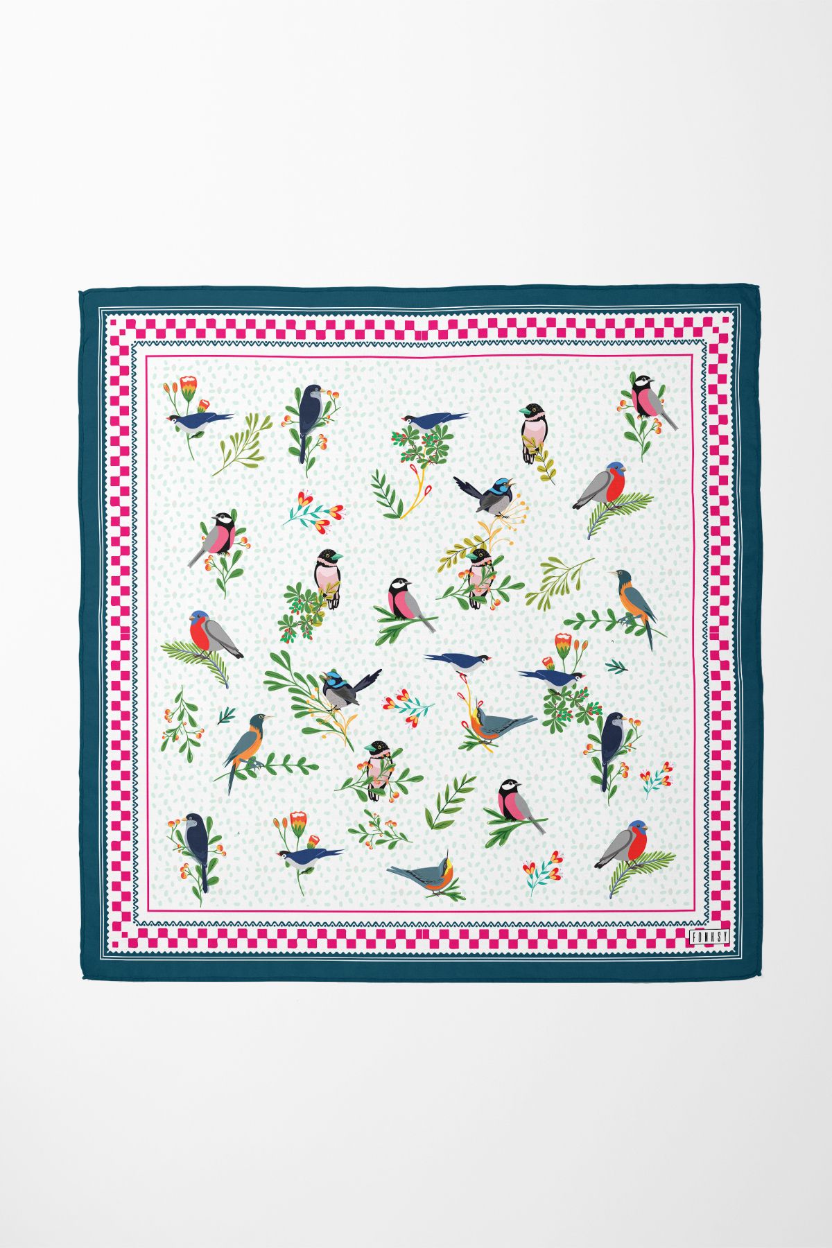 Sozakko Botanic Birds Twill Kadın Saç & Boyun Aksesuarı – Bandana ve Fular