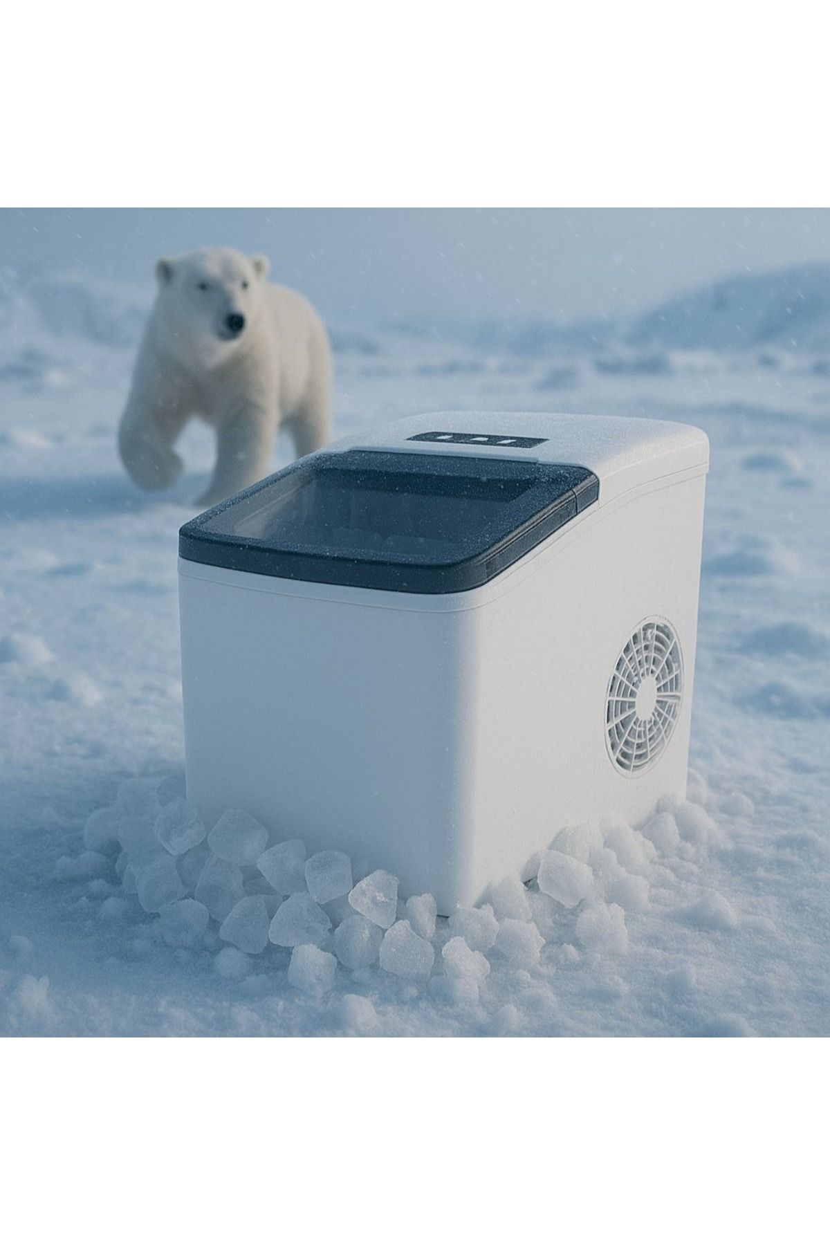 Denx-Smart ice maker with 110 watts, 1.3 litre capacity, and 12 kg ice production capacity 3