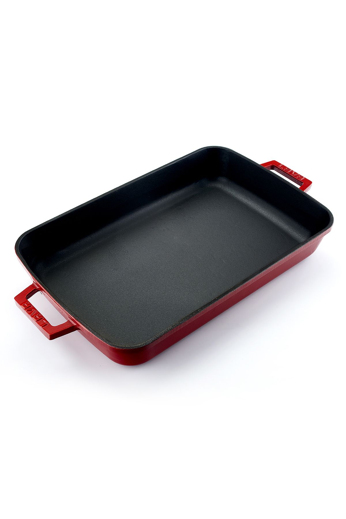 Lava-Cast Rectangular Rosto and Oven Tray Cast Iron Solid Double Handle Spring Series Size 26x4 3