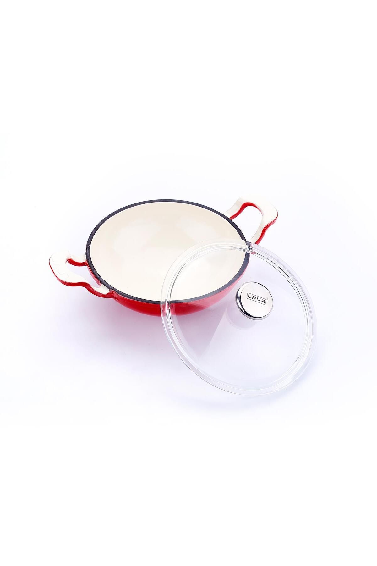 Lava-Cast Mini Wok with Solid Handle and Glass Cover Edition Series Diameter(Ø)16cm 4