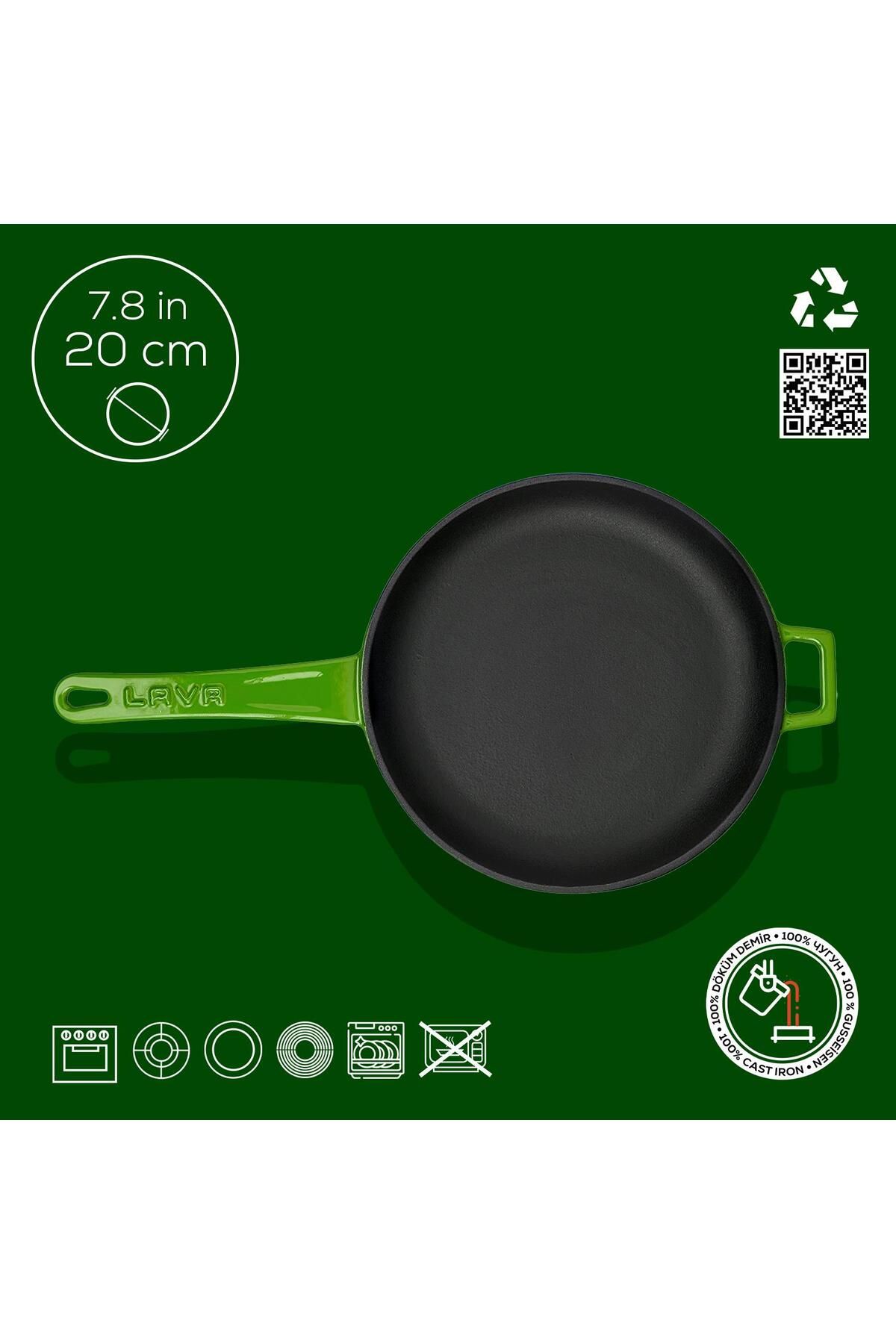 Lava-20cm Iron Solid Handle Round Frying Pan 4