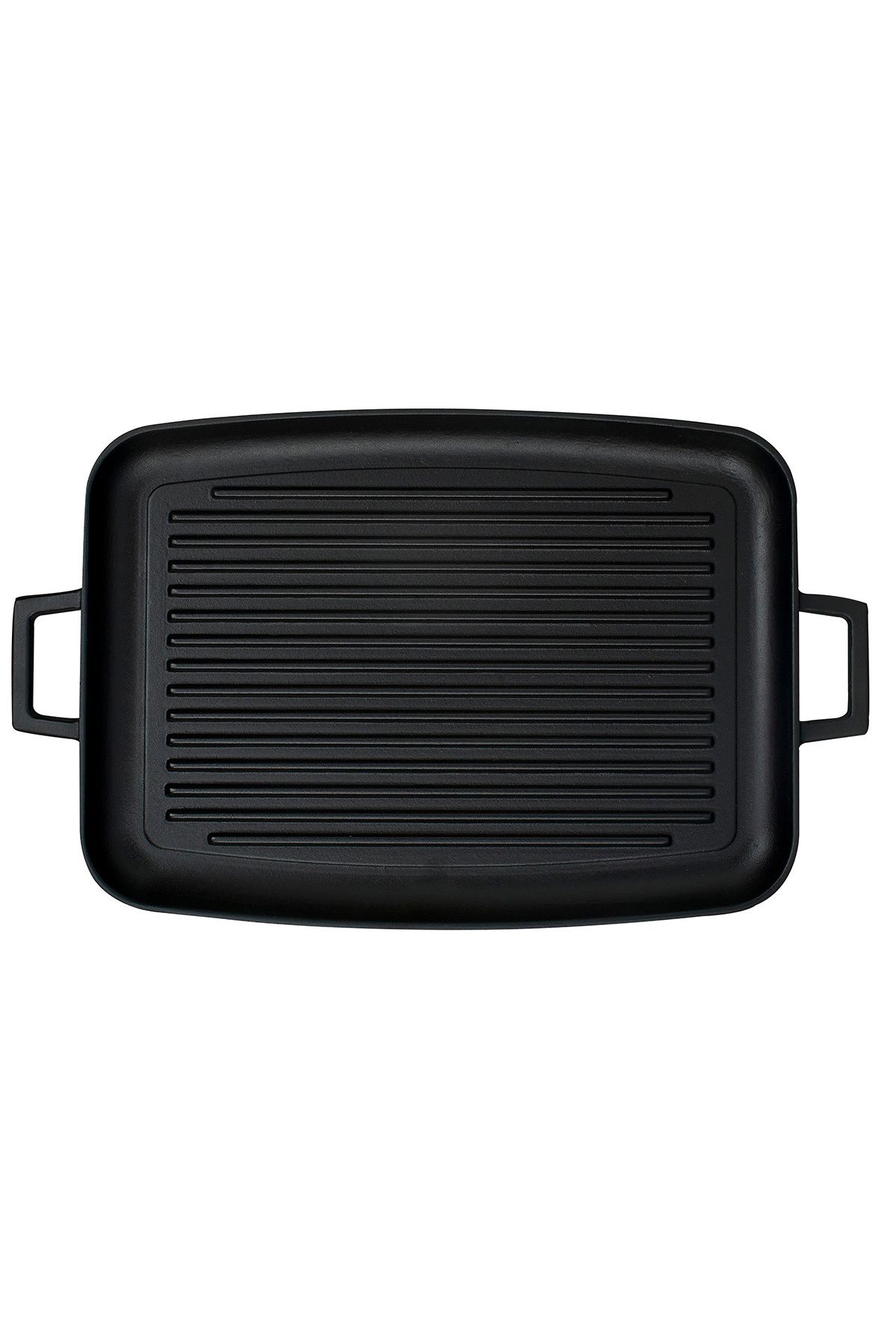 Lava-Cast Rectangular Grill Tray Cast Iron Solid Double Handle Size 31x42cm 3
