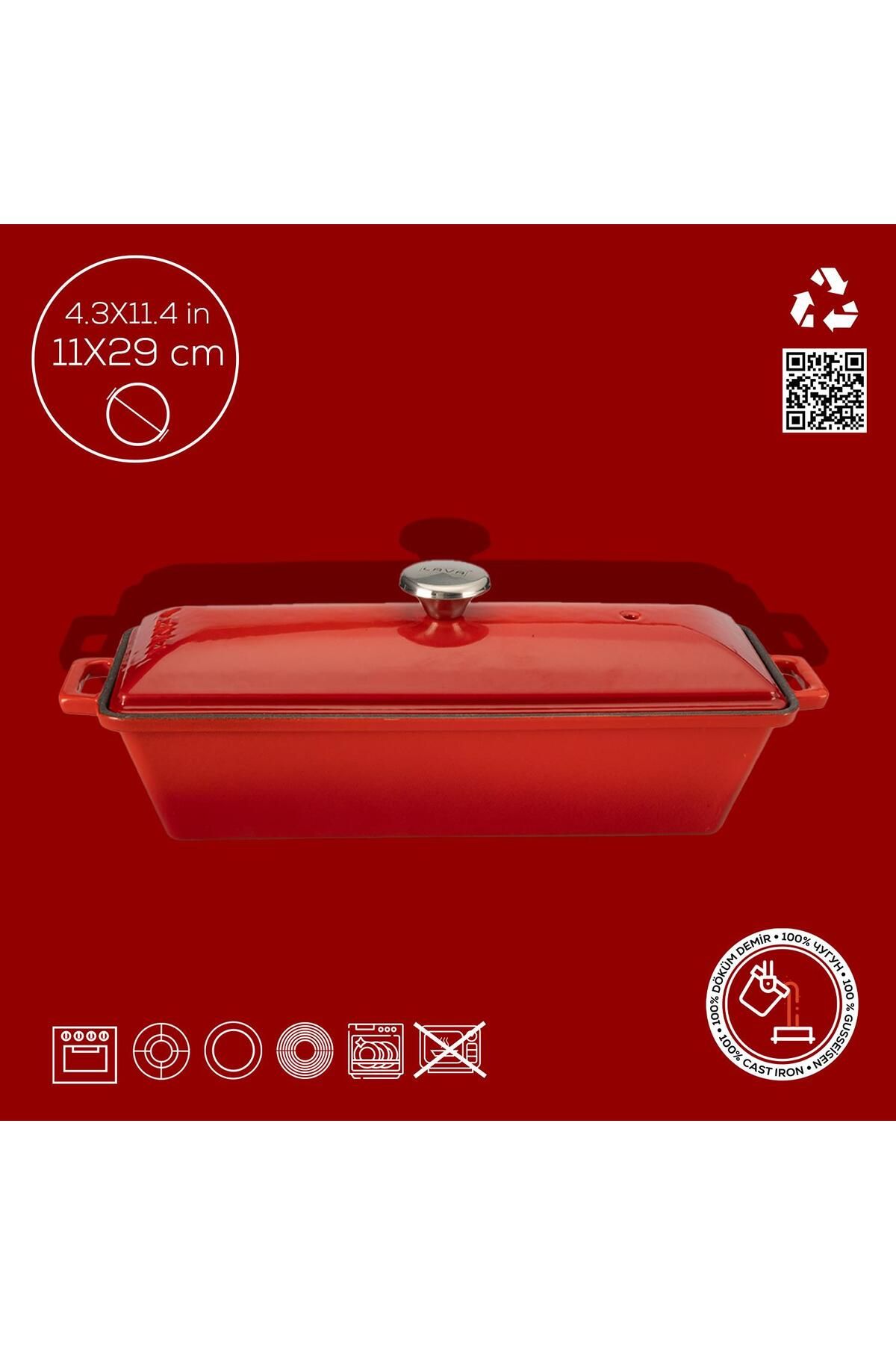 Lava-Cast Iron Bread Pot / Terrine SeriesSize 11x29cm 4