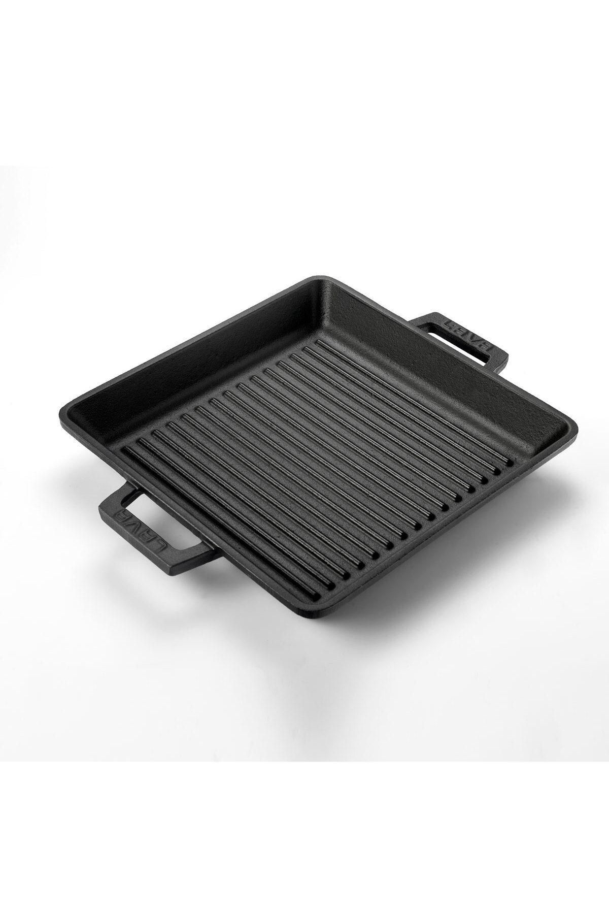 Lava-Cast Square Grill Pan Cast Iron Solid Double Handled Dimension 26x26cm. 2