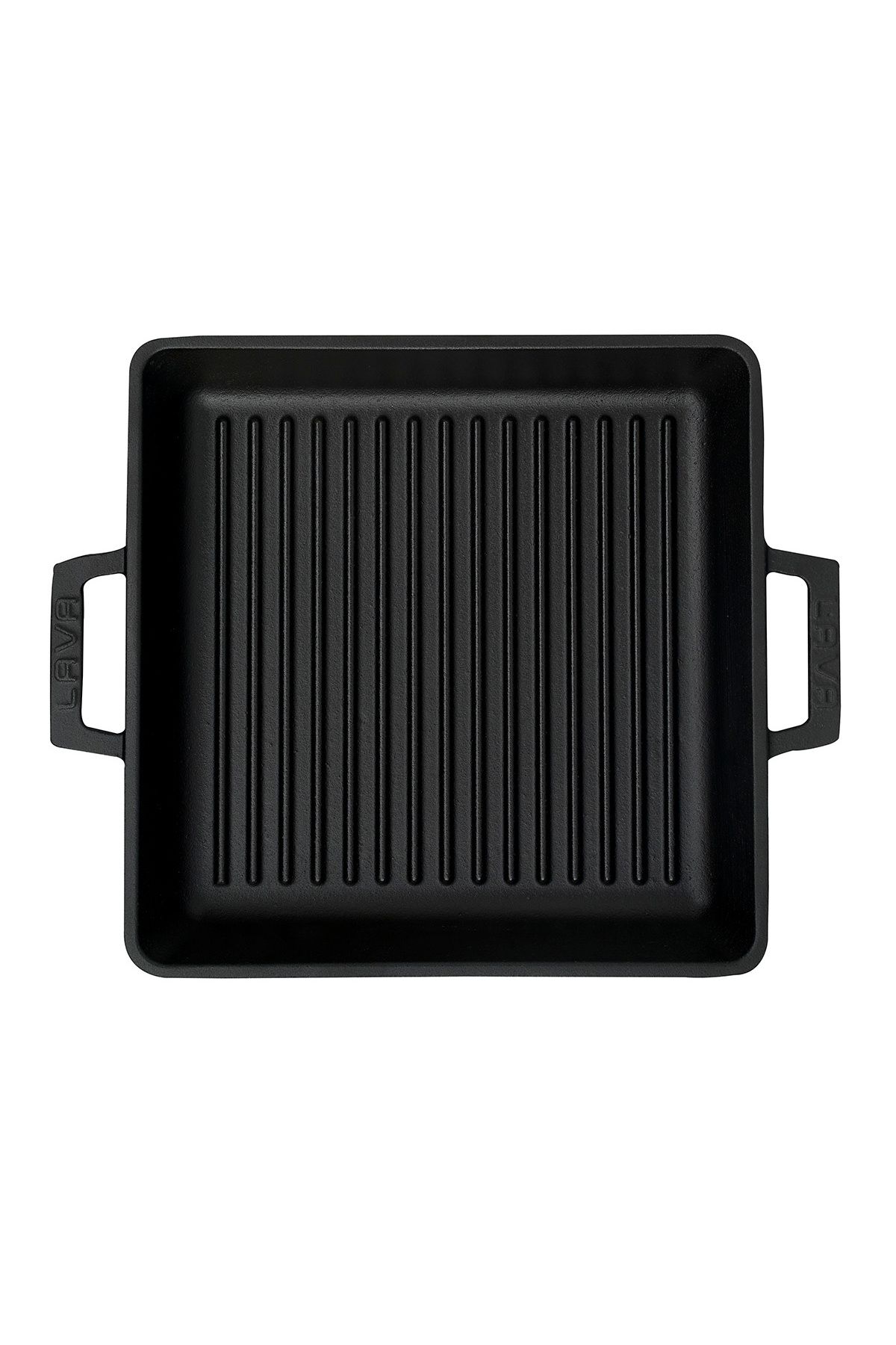 Lava-Cast Square Grill Pan Cast Iron Solid Double Handled Dimension 26x26cm. 3