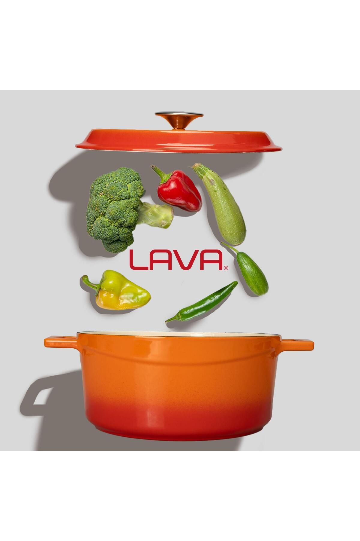 Lava-Cast Round Pot Cast Iron Solid Handle Edition Series Diameter(Ø)24cm 7