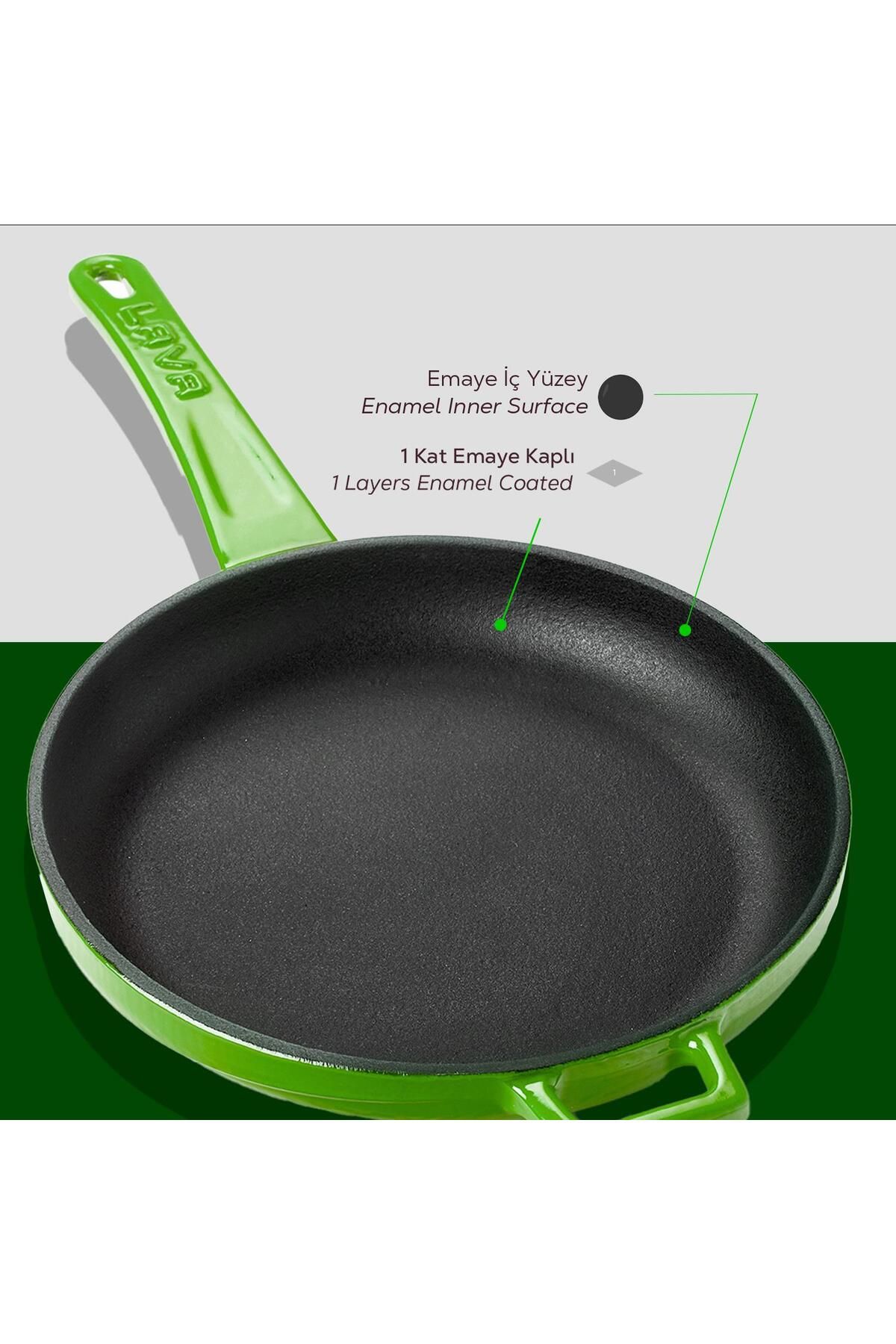 Lava-20cm Iron Solid Handle Round Frying Pan 6