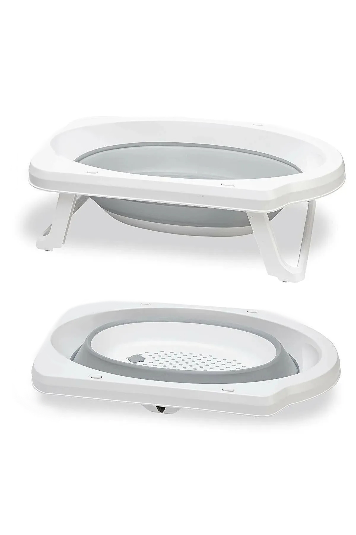 Meleni Baby Katlanır Bebek Küveti - Akordiyon Çocuk Banyo Küveti Gri fotoğrafı 2 (önizleme)