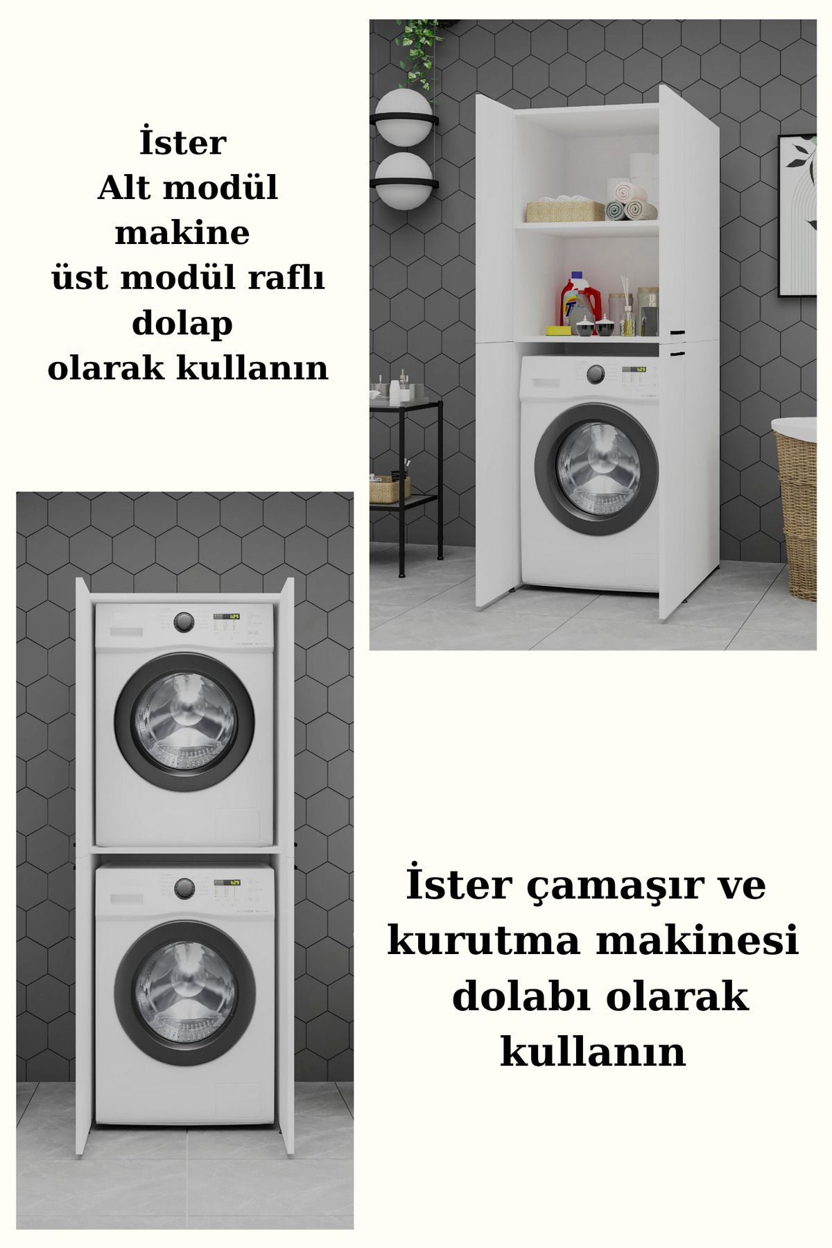 One Art Home Rosa Çamaşır ve Kurutma Makinesi Dolabı - Fiyatı, Yorumları