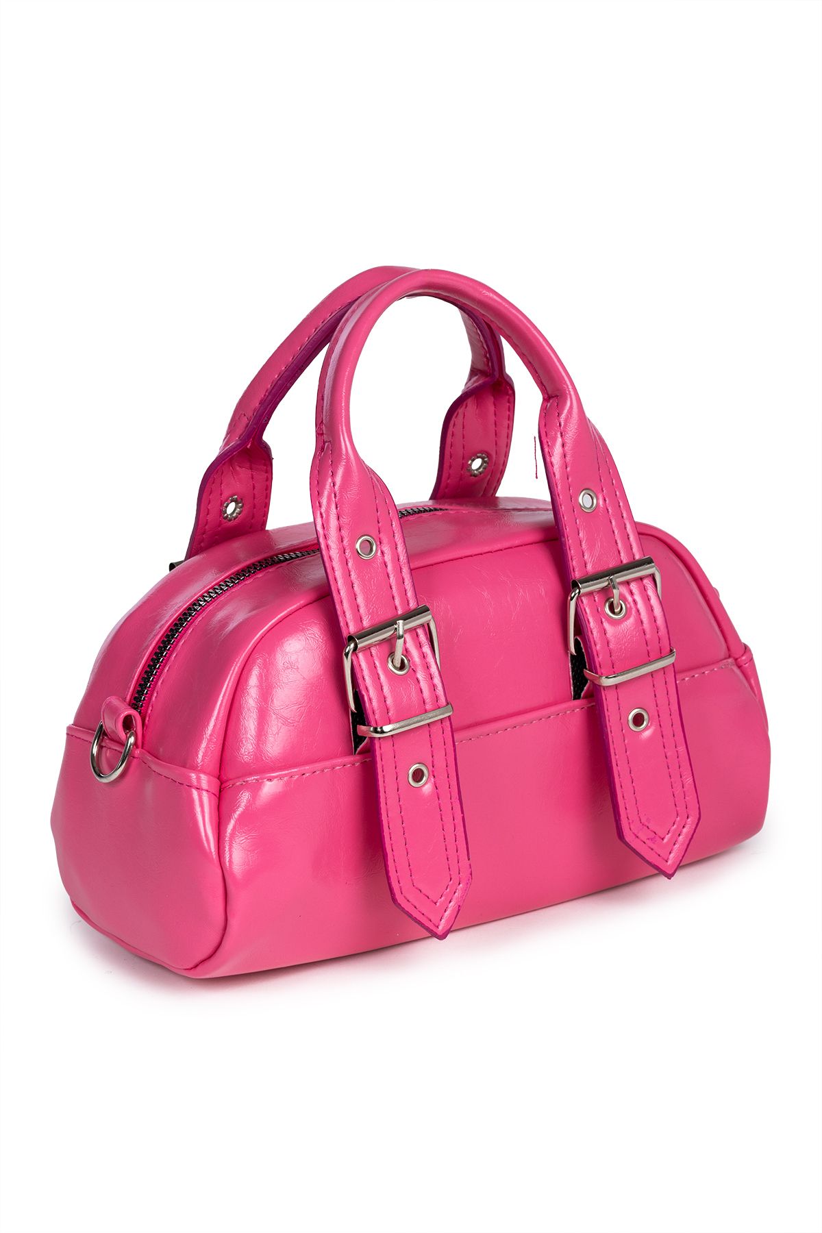 macharelbasic-Women's Hand and Shoulder Bag with Belt Detail 3