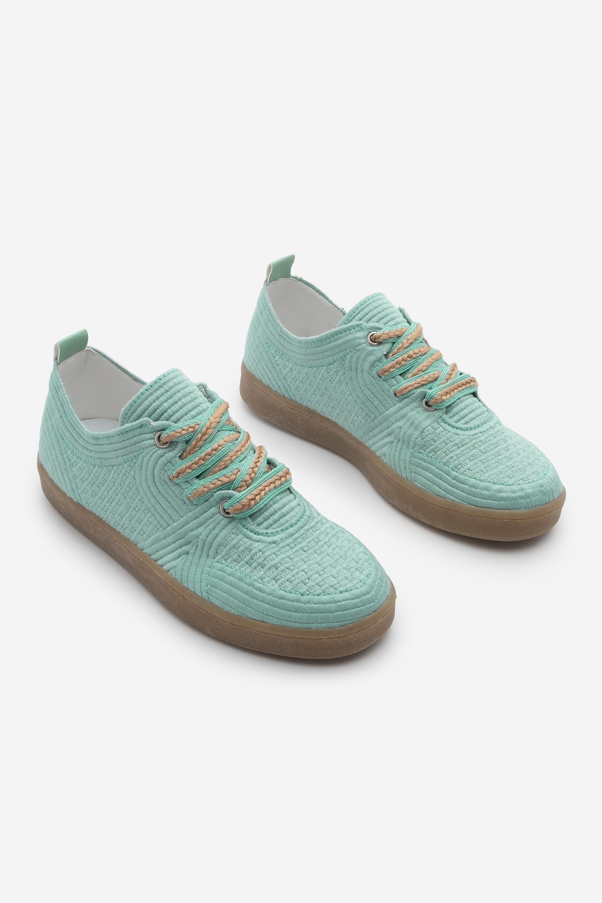 Marjin-Women's Sneaker Embroidered Embroidered Sports Shoes Nolen Water Green 6