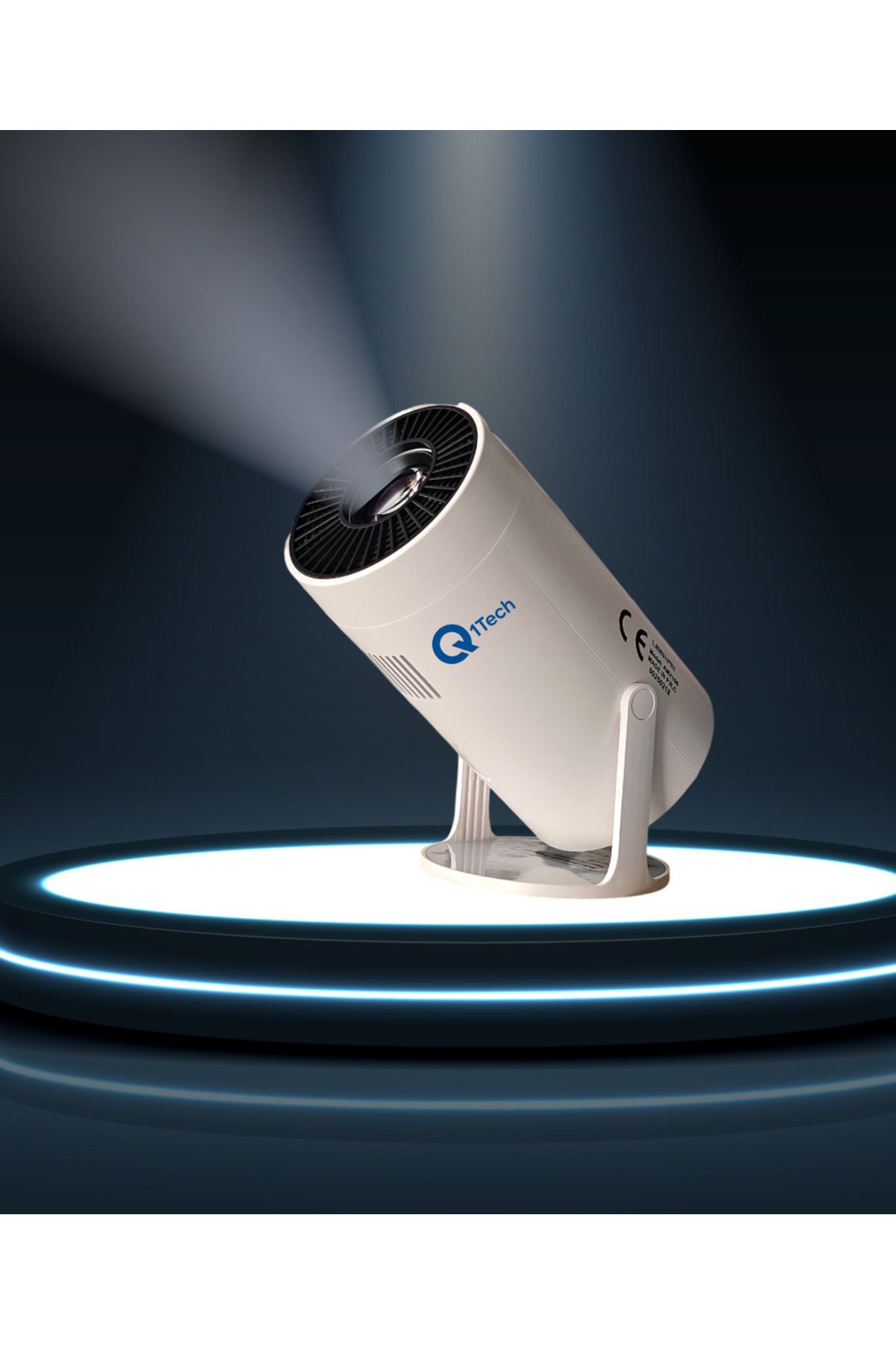 Q1TECH Taşınabilir Android Projeksiyon Wifi Destekli Akıllı Sinema Projektör Ultra Hdsinema Projeksiyon1080