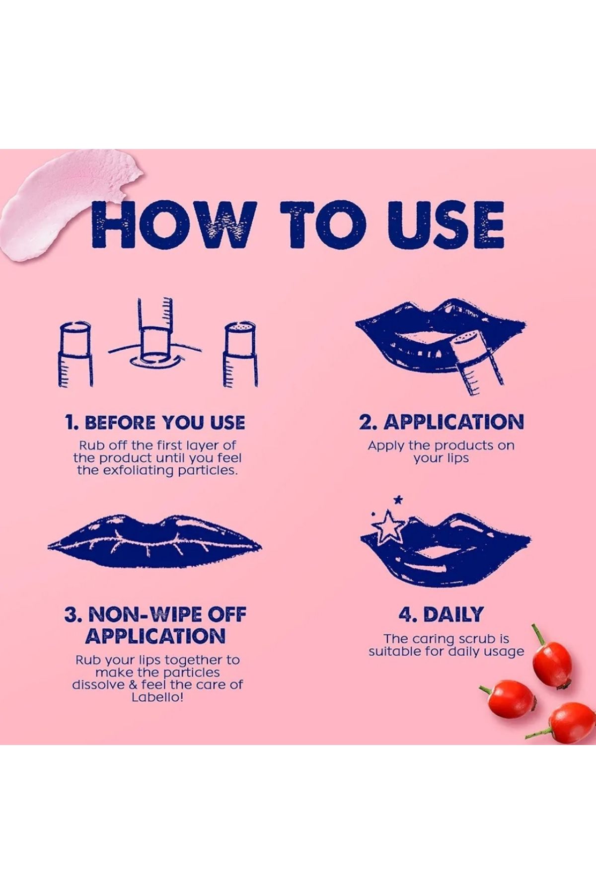 LABELLO-Lip Care Rosehip Oil Vitamin E 4.8g | Deep Moisturizing & Nourishing Lip Balm 4