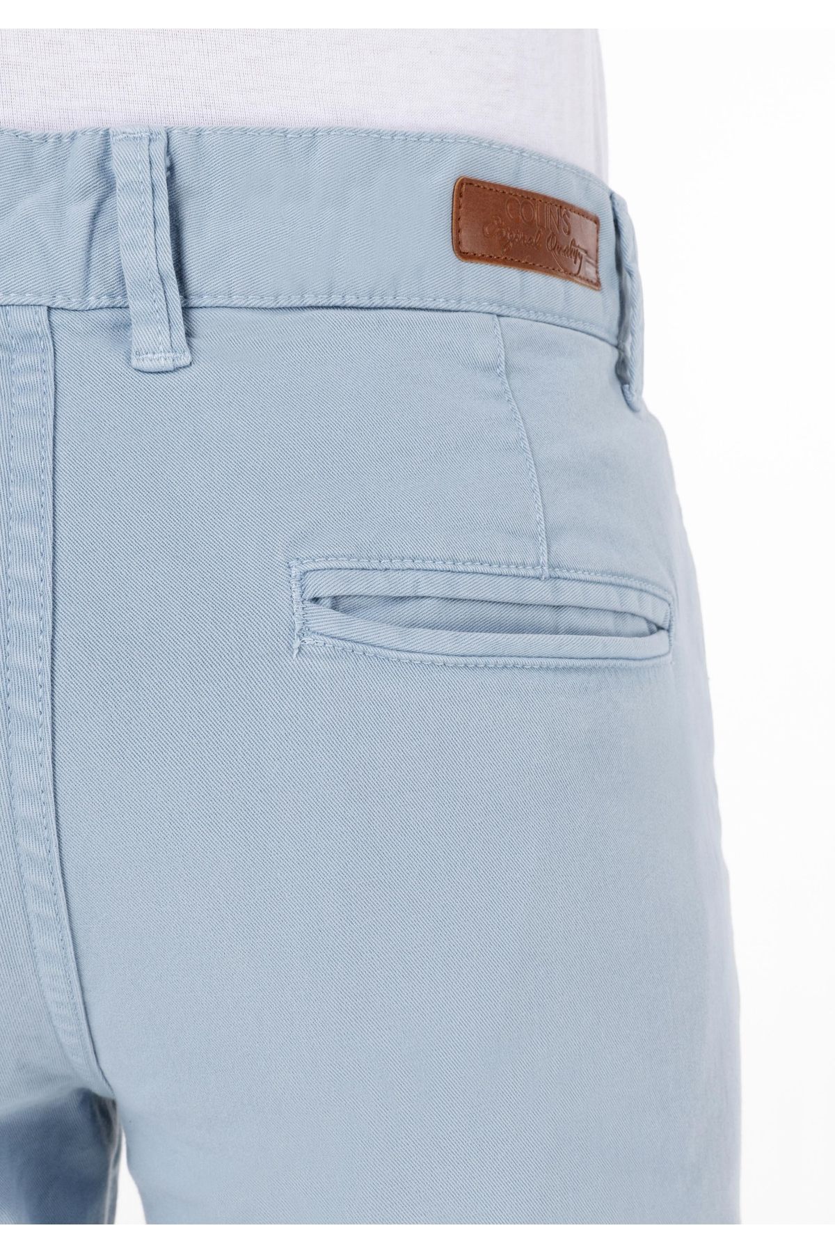 Colin's-Slim Fit Mid Waist Straight Leg Men's Blue Trousers 6