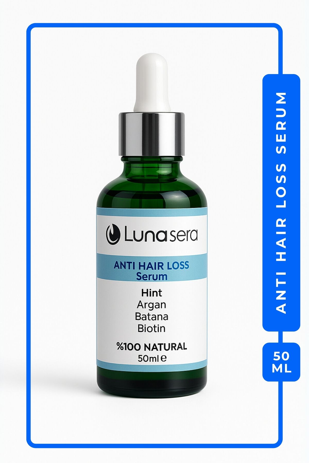 lunasera Dökülme Ve Kepek Karşıtı %100 Doğal Saç Serumu(5ML HİNT YAĞI VE KAŞ FIRÇASI HEDİYE)