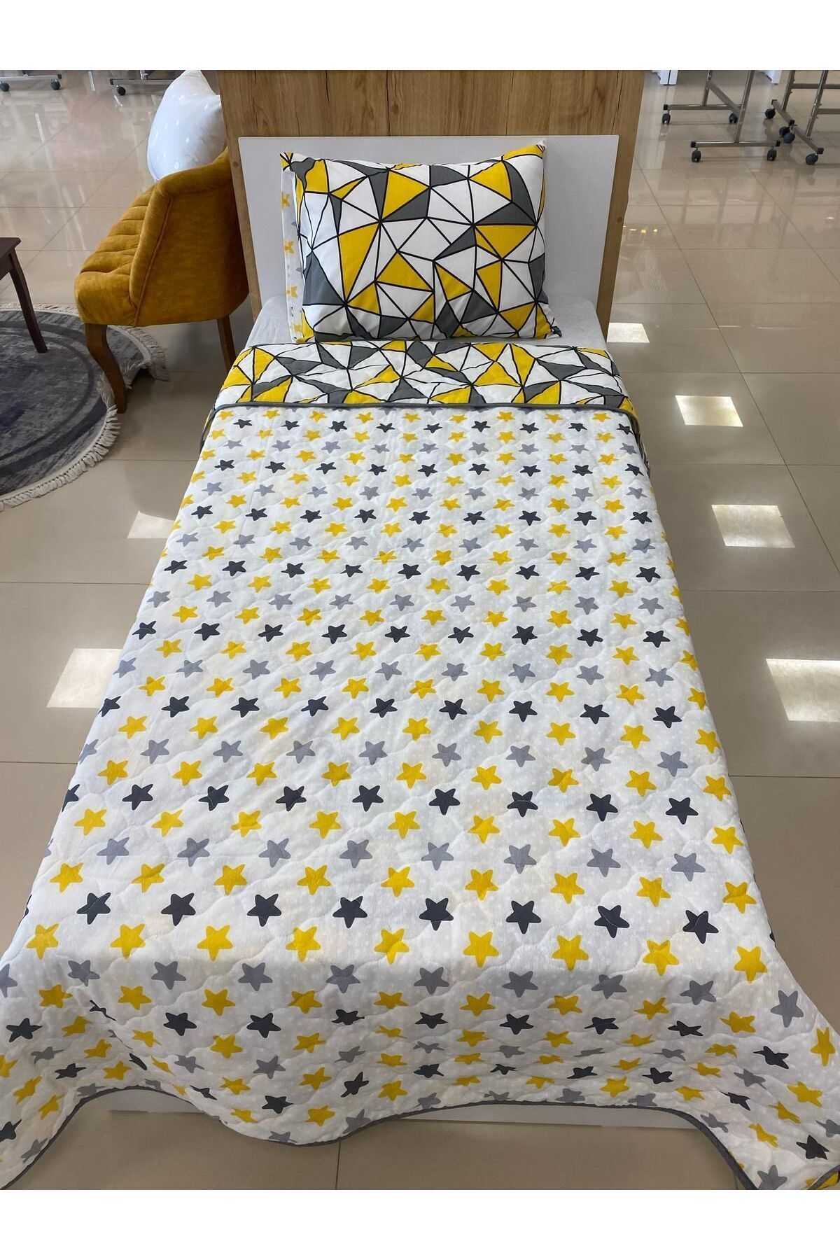 Ceyizza-Single Double Sided Quilted Bedspread Set 2