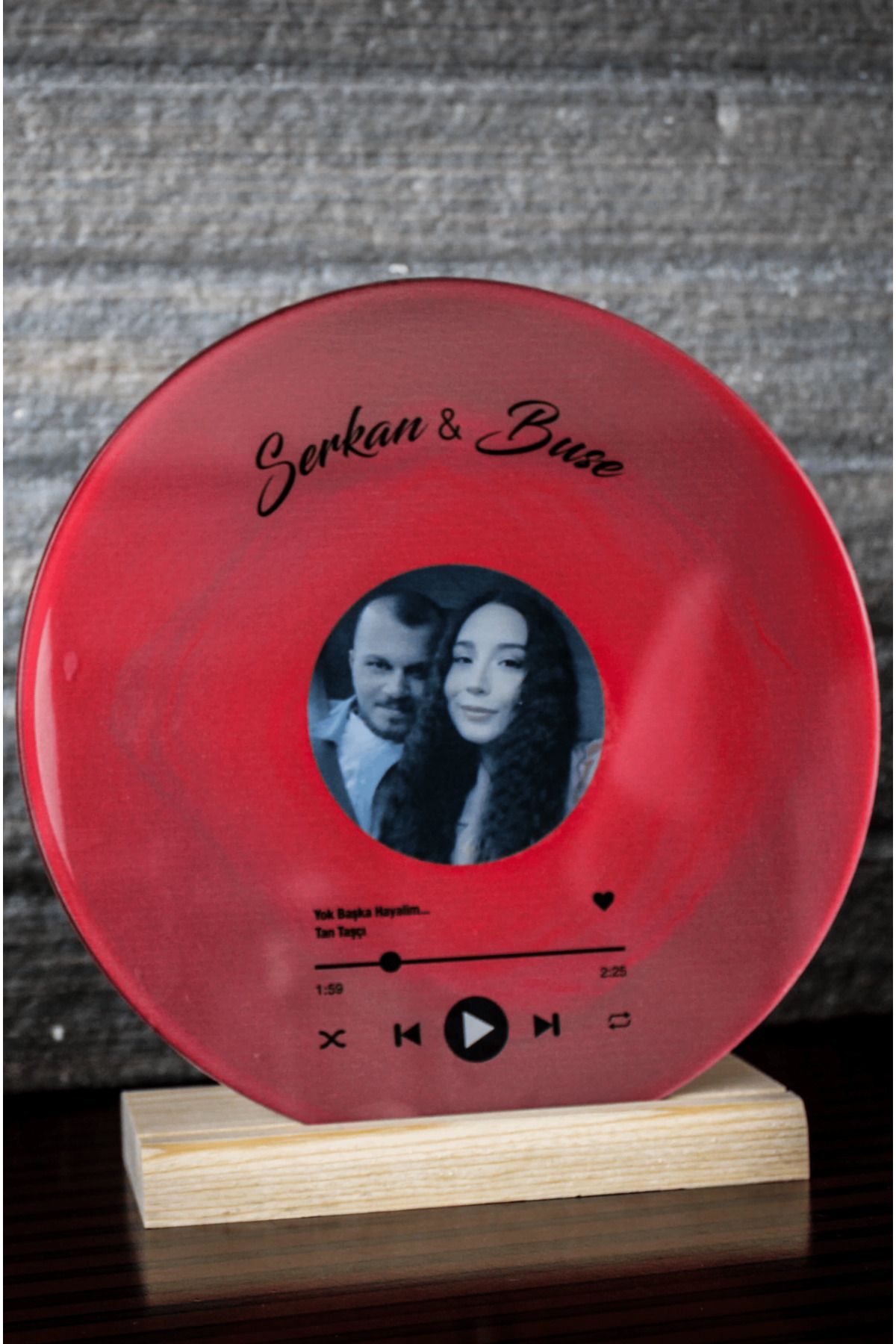LoveLamp Kişiye Özel Spotify Barkodlu Plak - Sevgiliye Hediye Arkadaşa Hediye Doğum Günü Hediyesi