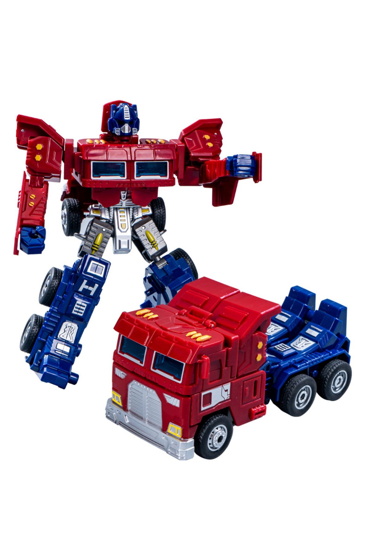 Choice-Red 1pc Children's Transformable Robot Toys Inertia Truck Car Models Manual Transformable Warrior Bo 1