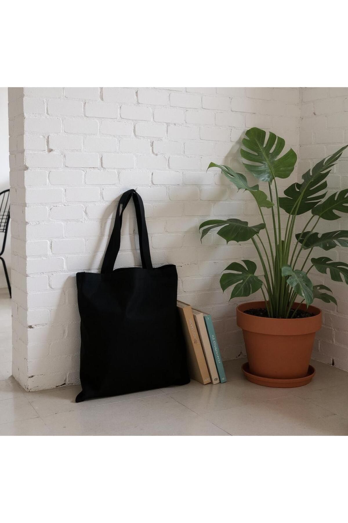 Velora Jewelry Siyah tote kanvas çanta sert dayanıklı kumaş tuval yapımı için uygun çanta