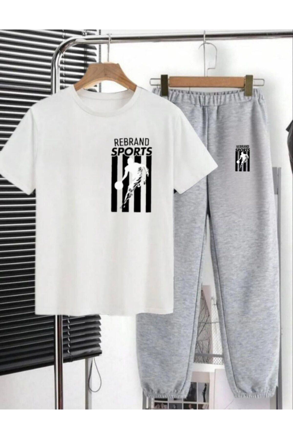 REBRAND Spor Giyim Oversize T-shirt Takımı - Baskılı Alt Üst Eşofman