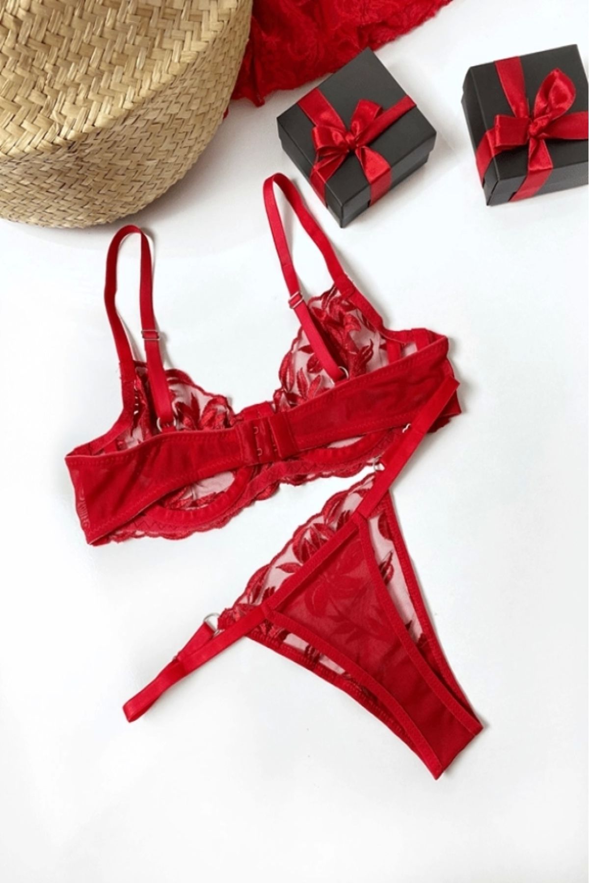 gc gece incisi-Branch Embroidered Bra Set 4