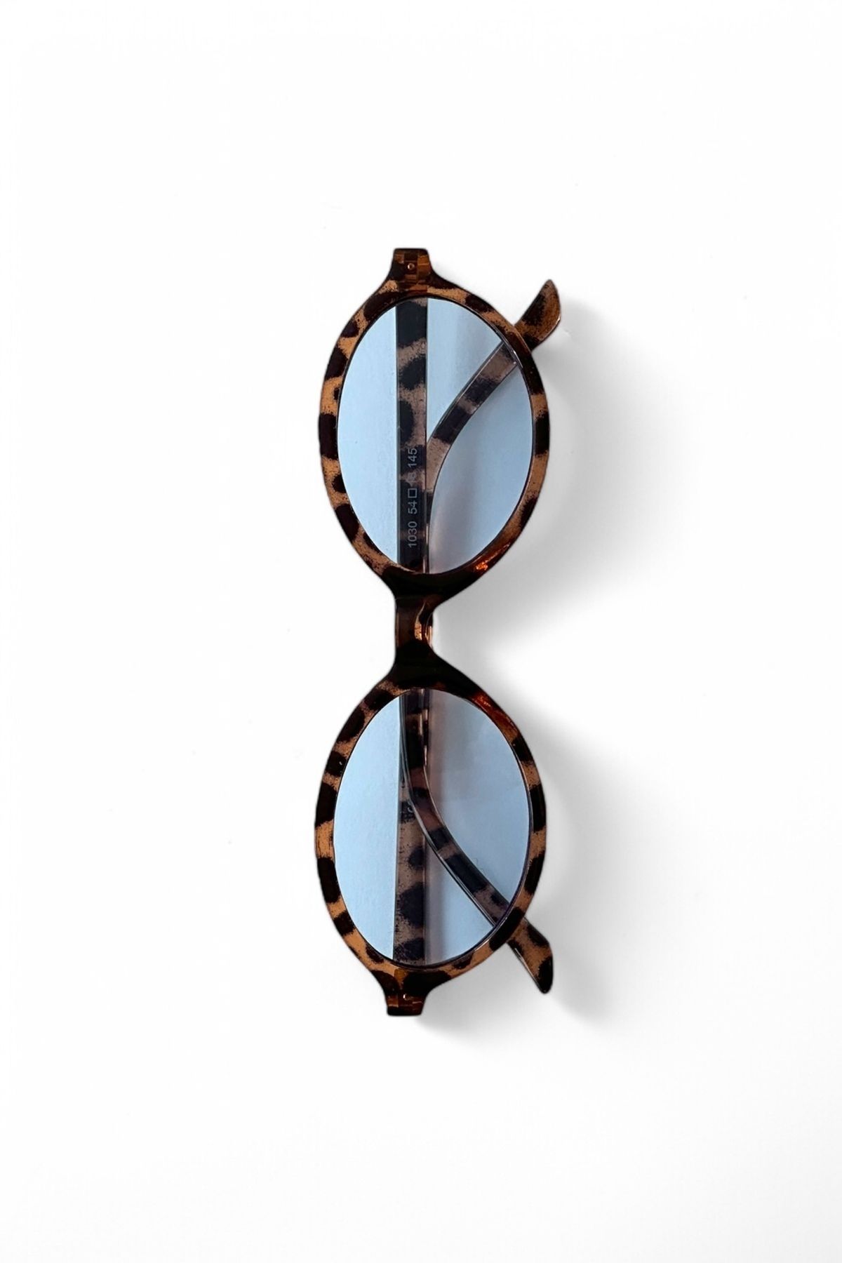 COOLANDBETTER Tr Miux Vers2 Leopar Mavi Oval Güneş Gözlüğü Kadın Modern Yeni Sezon