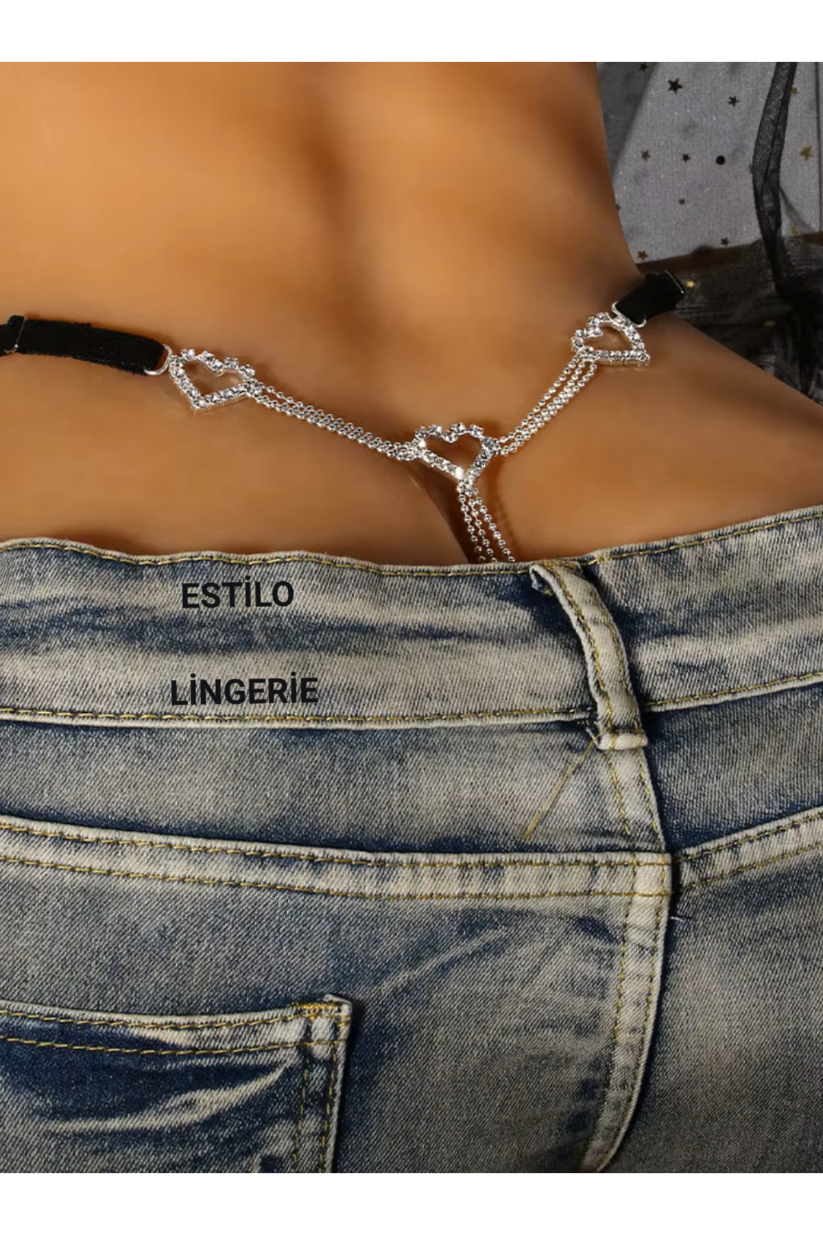 BELİ AYARLANABİLİR AKSESUARLI BRAZİLİAN KÜLOT BRAZİLİAN TANGA TAŞLI STRİNG