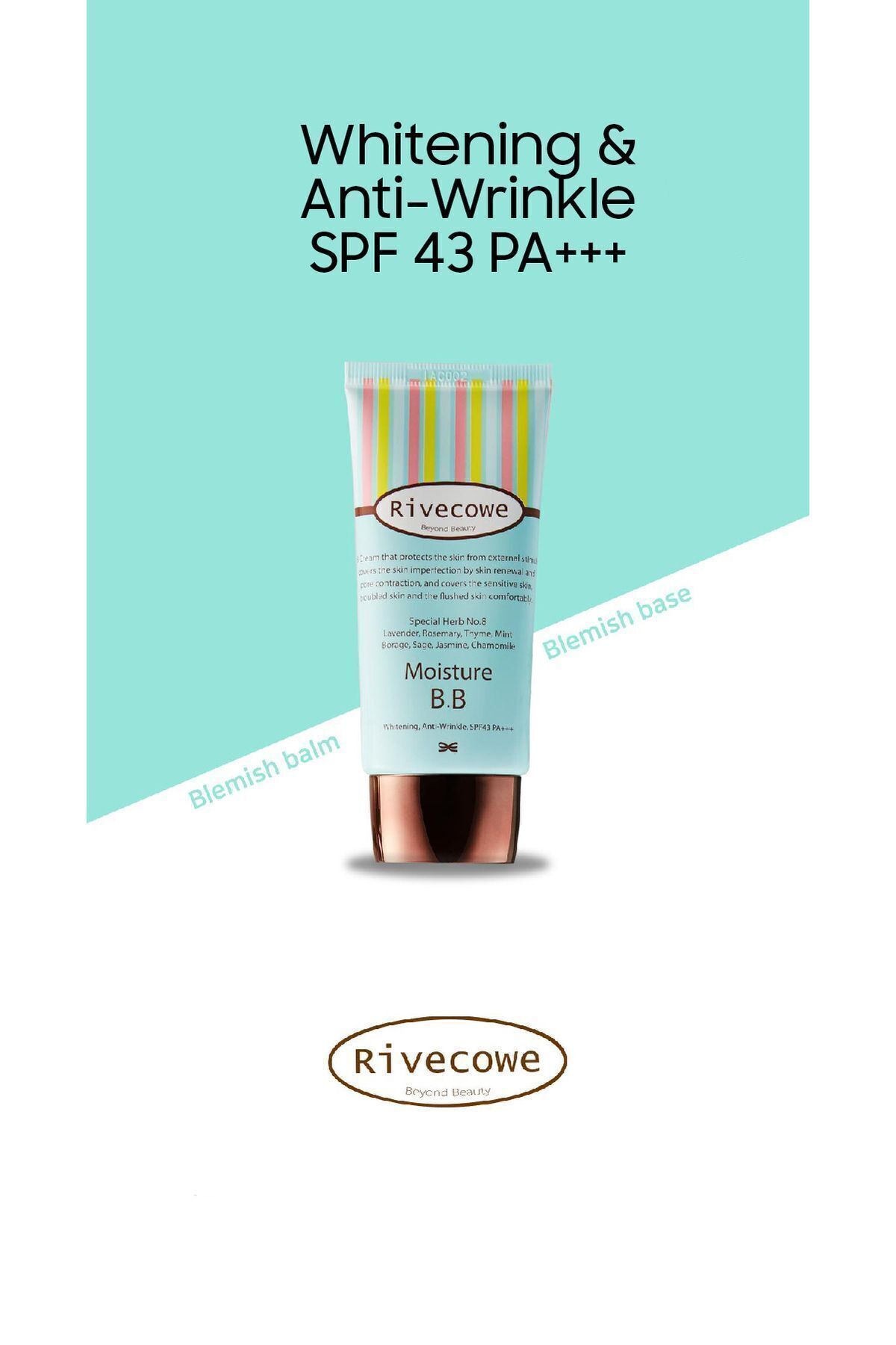 کرم BB - مرطوب کننده، SPF 43، محافظت در برابر آفتاب، سایز بزرگ (40 میلی لیتر) — بژ Rivecowe01 — تصویر 4 از 9