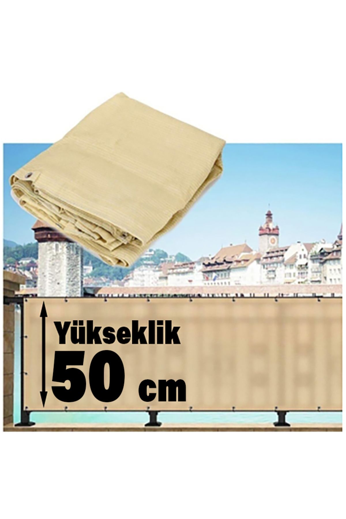 BİLGİÇÇADIR %95 KREM Renk Gölgelik File Balkon-Çit-Yükseklik(Cm) Seçiniz- Genişlik(Mt) Sepete ekleme miktarı