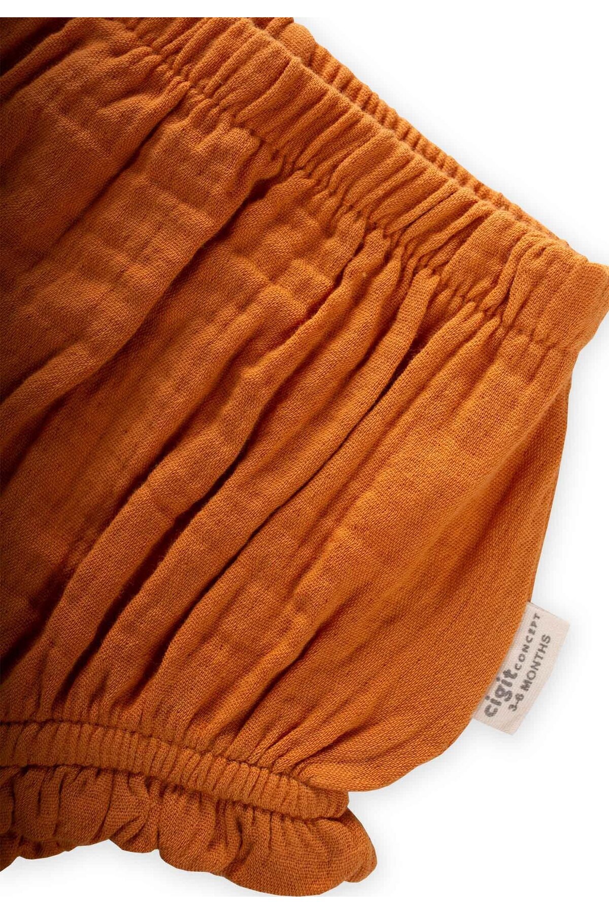 Cigit-Orangefarbene Shorts mit Rüschen, 0–2 Jahre 3