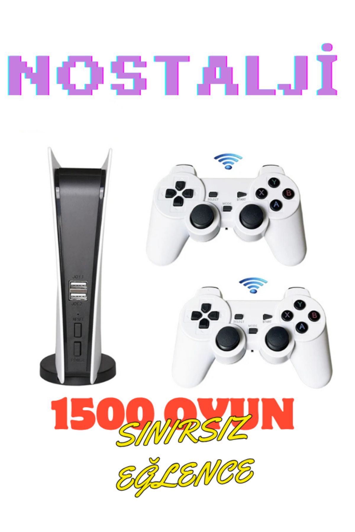 Qifit 10.000+ Yüklü Oyun, 2 Kablosuz Kol, HDMI Giriş, SD Kart Destekli, Tak-Çalıştır Sistem, Retro Eğlence