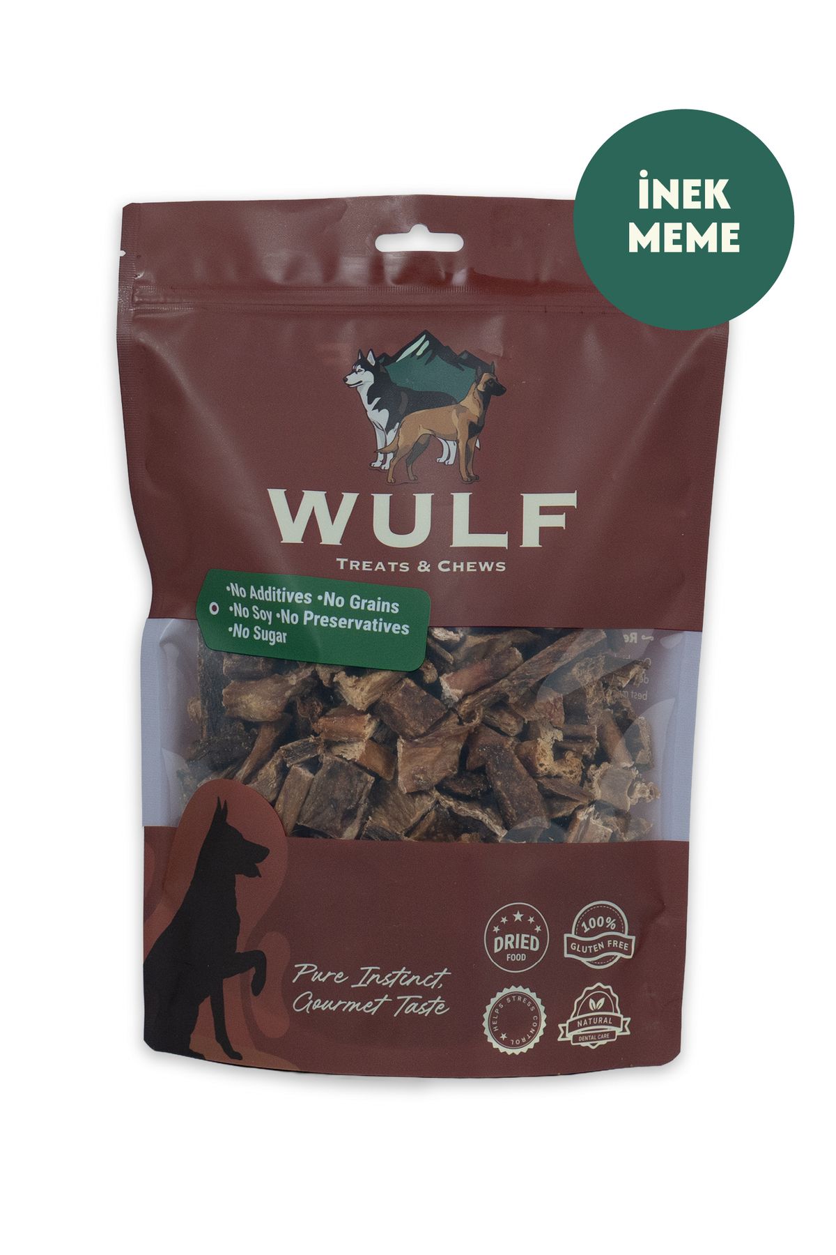 WULF İnek Meme 100 gram %100 Doğal Köpek Ödül Maması