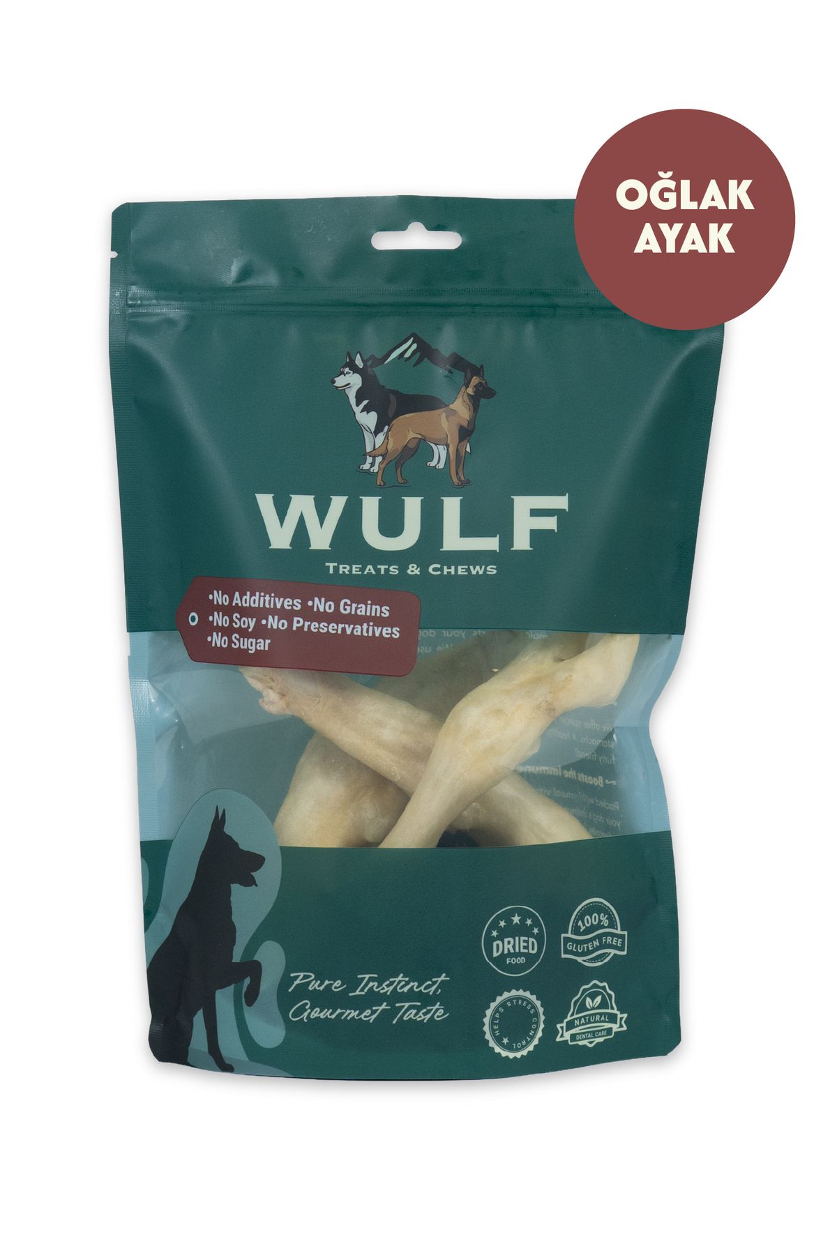 WULF Oğlak Ayak %100 Doğal Köpek Ödül Maması