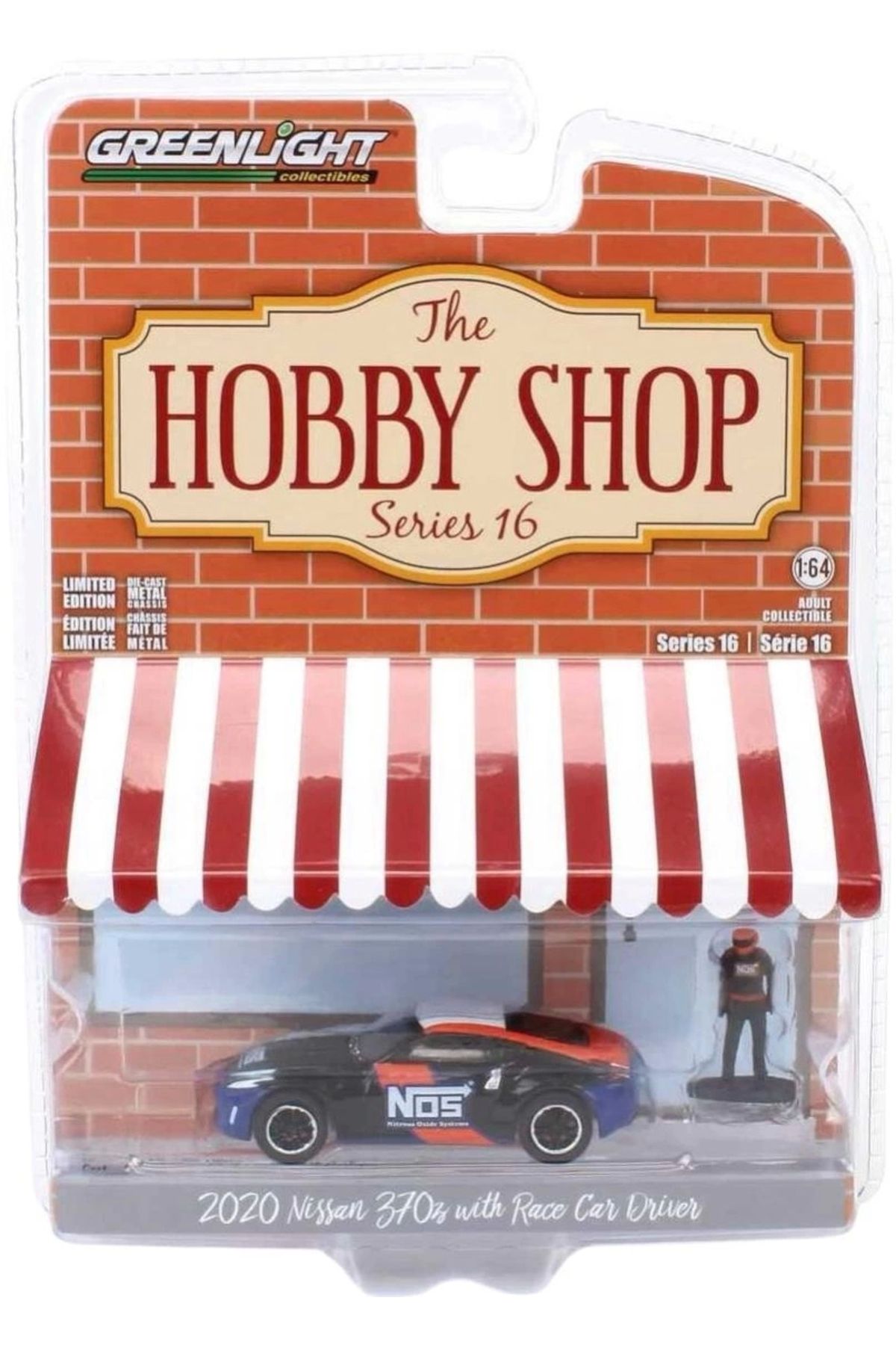 Green Lighting Greenlight 1/64 The Hobby Shop Series 16- 2020 Nissan 370z with Race Car Driver