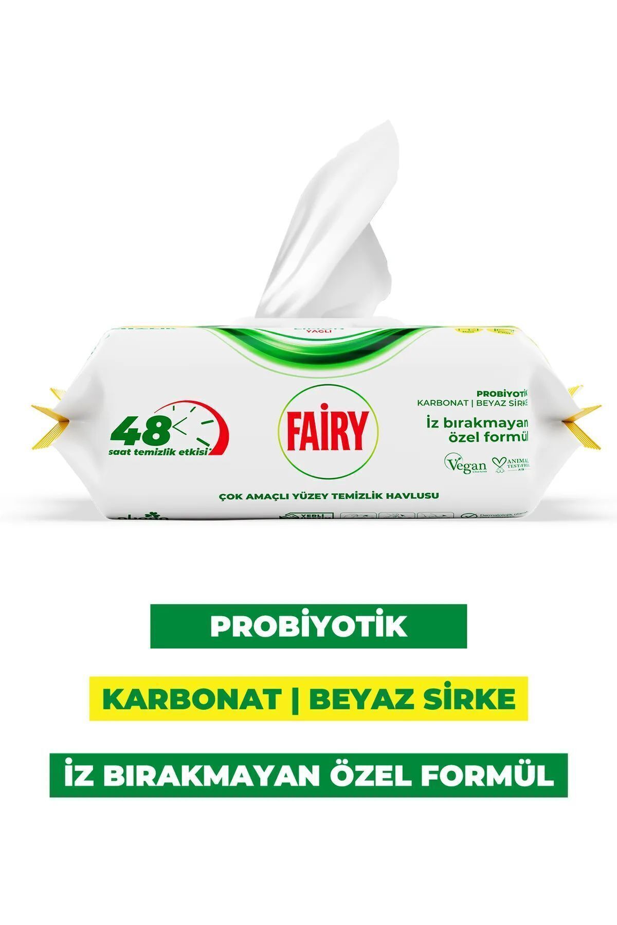 Fairy Çok Amaçlı Yüzey Temizleme Mendili 100 Yaprak | Limon Yağlı | Beyaz Sabun | fotoğrafı 5 (önizleme)