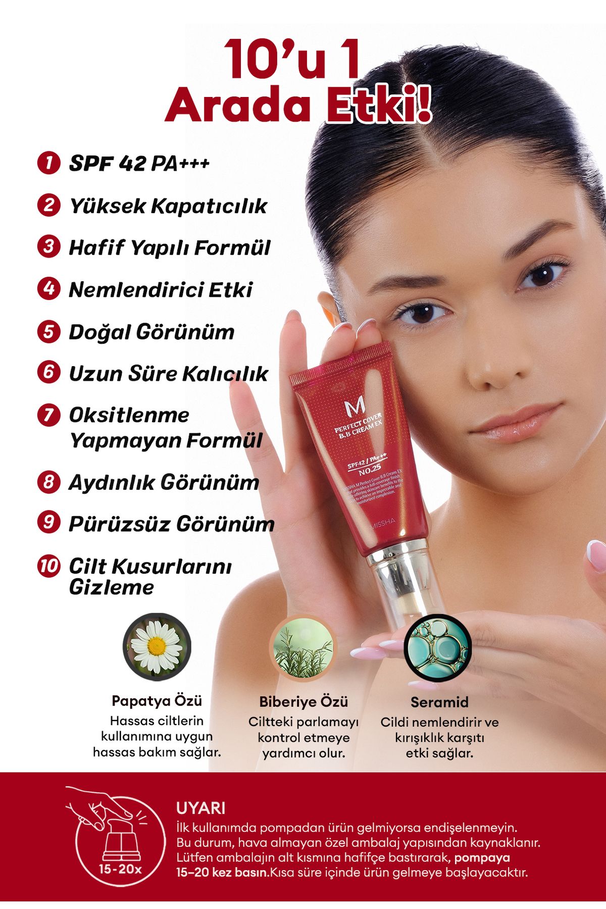 Missha-M Perfect Cover Bb Cream - Offering Coverage, Multifunctional, Spf42/Pa+++ No.25 (50ml) 2