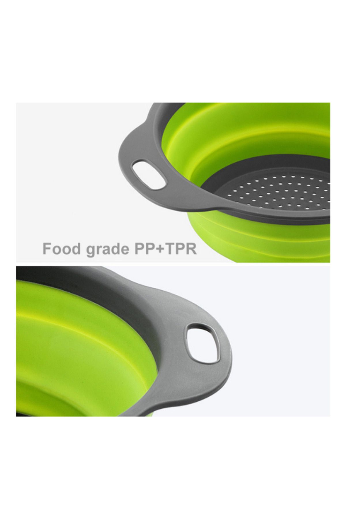 Generic-Collapsible Colander Set - Green 3