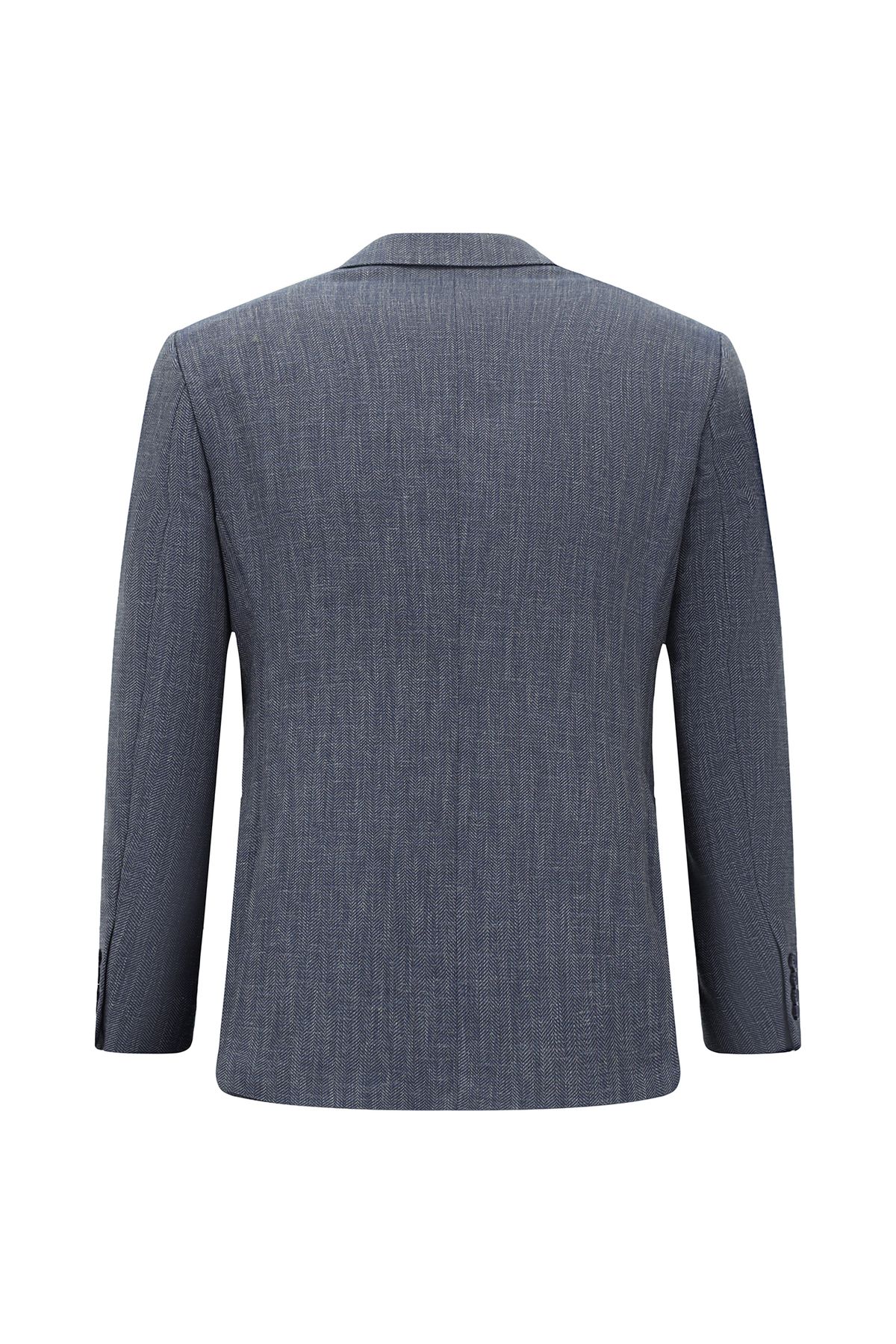 Kiğılı-Regular Fit Linen Blend Patterned Jacket 2
