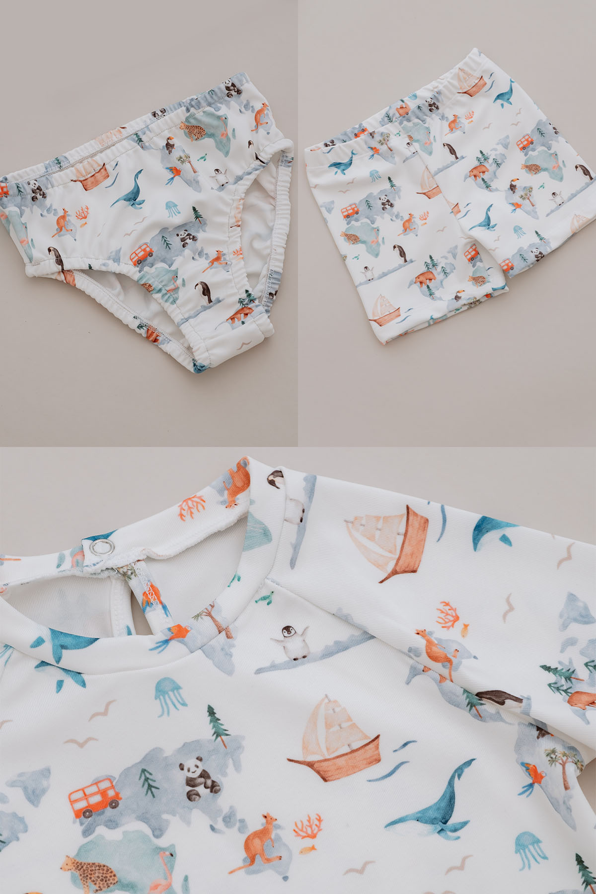 Tuğba Kuğu UV Korumalı Uzun Kollu Erkek Bebek Mayo fotoğrafı 2 (önizleme)