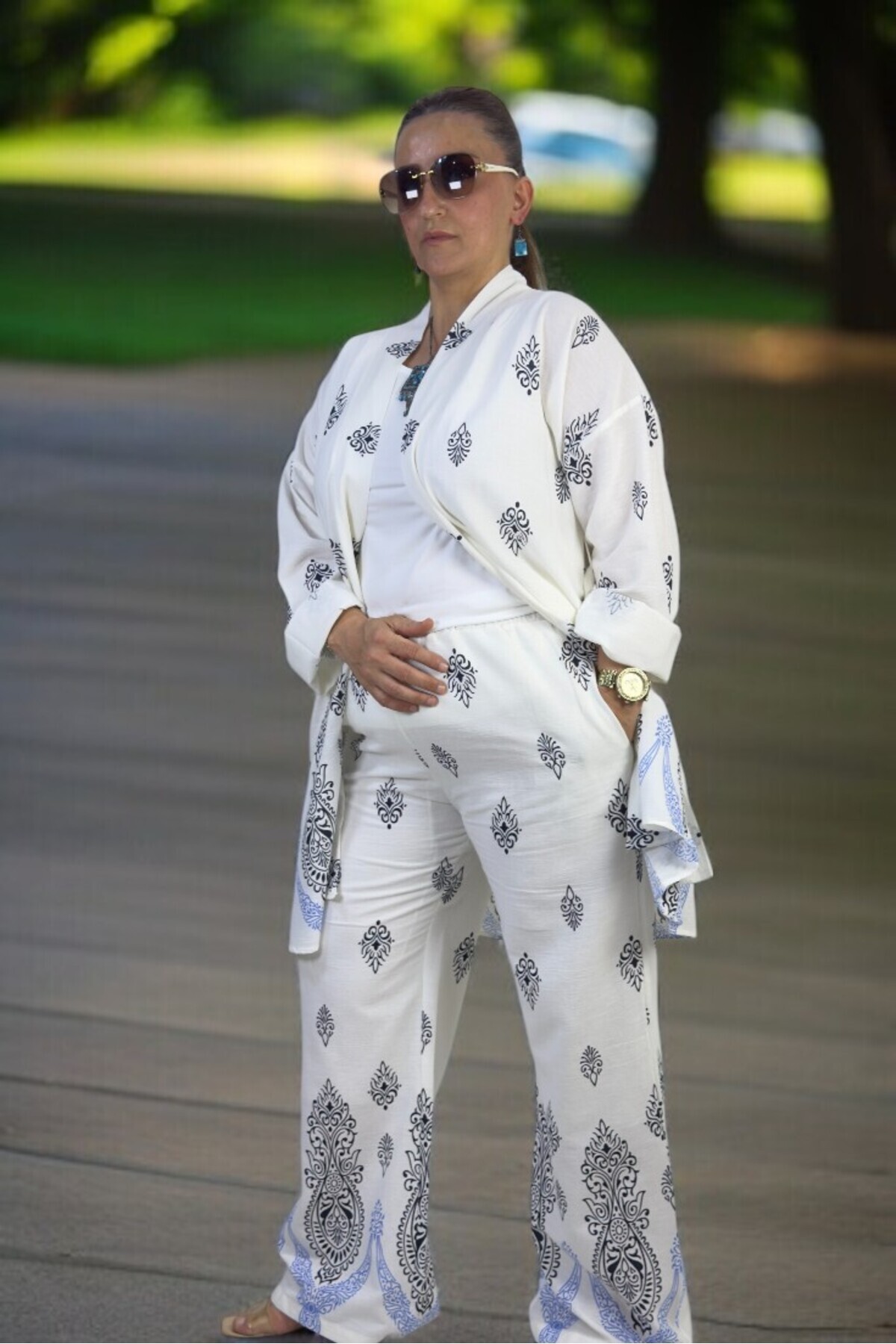 yagmurberen-PANTY LINED LARGE SIZE KIMONO BOTTOM TOP DOUBLE SET 6