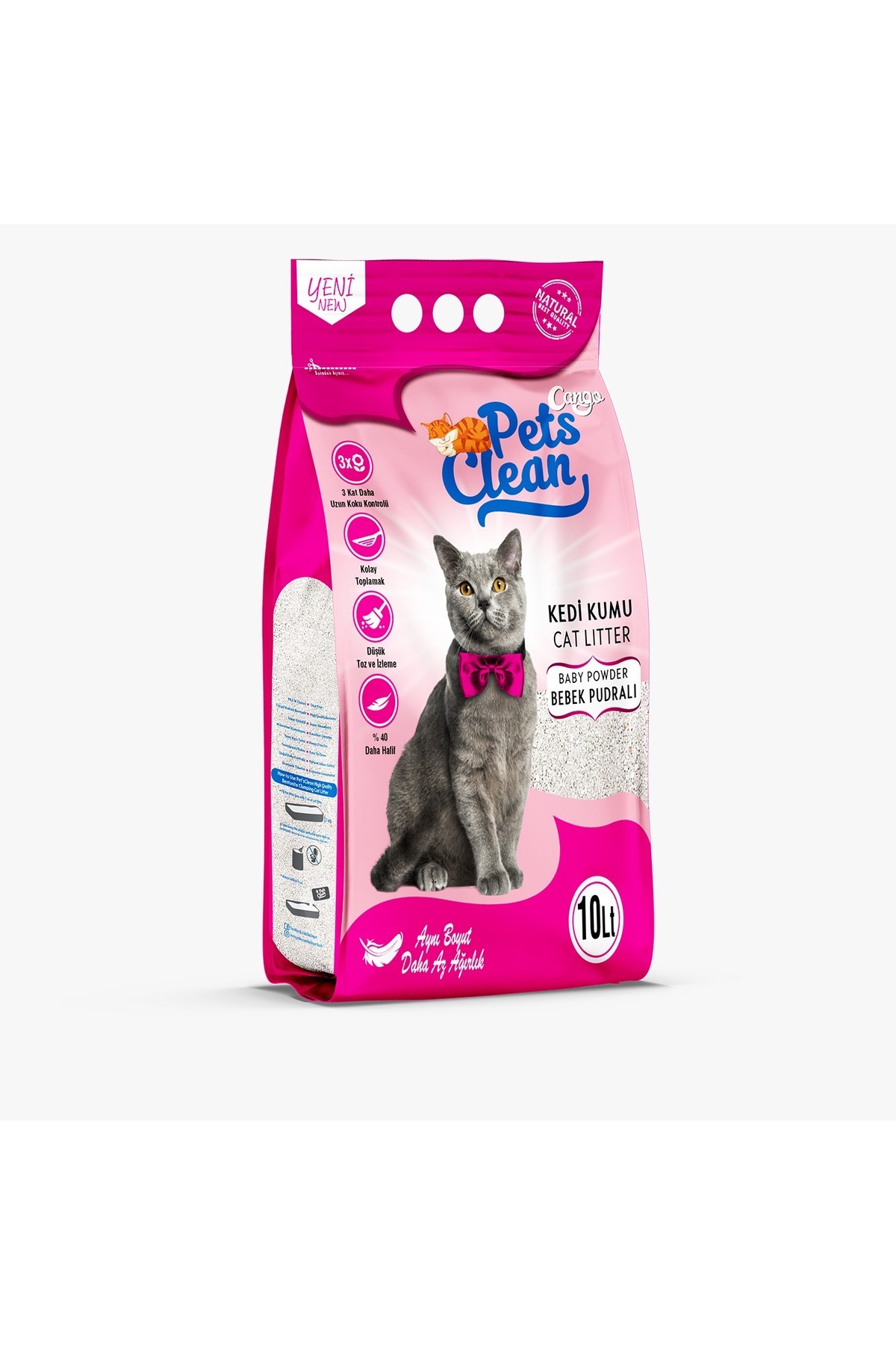 Pet's Clean Kedi Kumu Pudralı 10lt