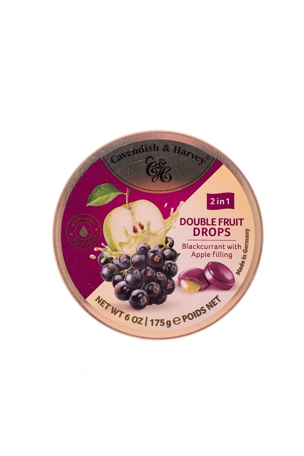 Cavendish & Harvey ELMA DOLGULU VE FRENK ÜZÜMLÜ DROPS ŞEKER 175 GR