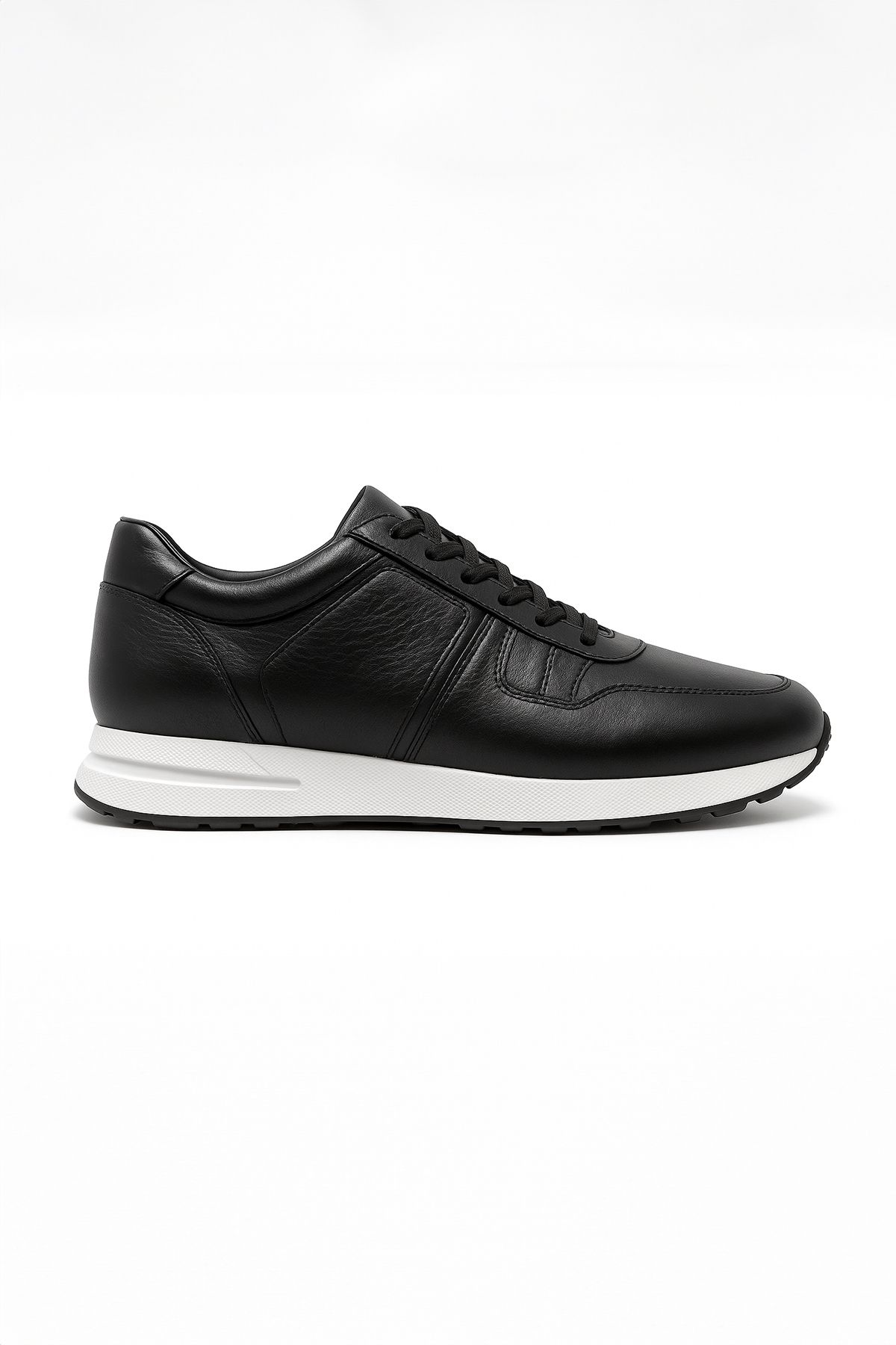 Morven Erkek Siyah Deri Sneaker Ayakkabı