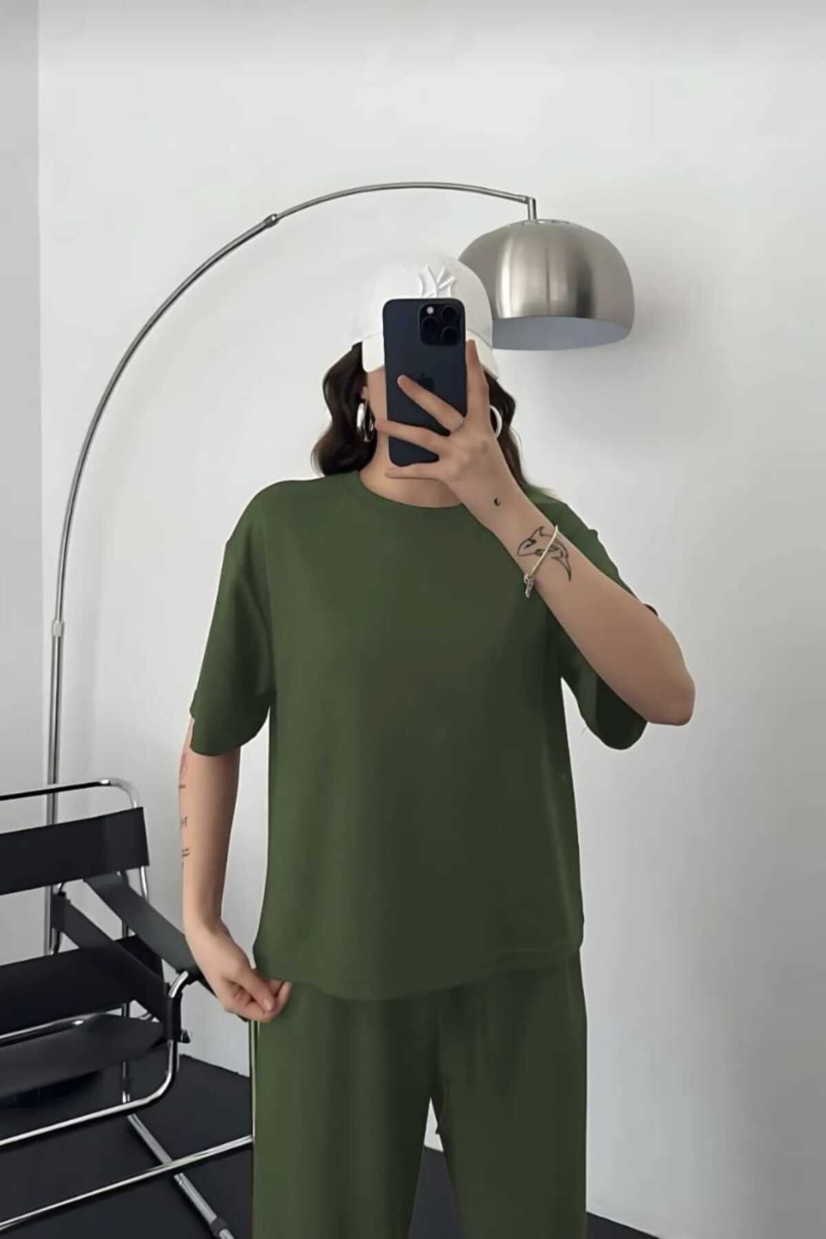 Fua Shop Kadın Penye Rahat Kesim Alt-Üst Takım