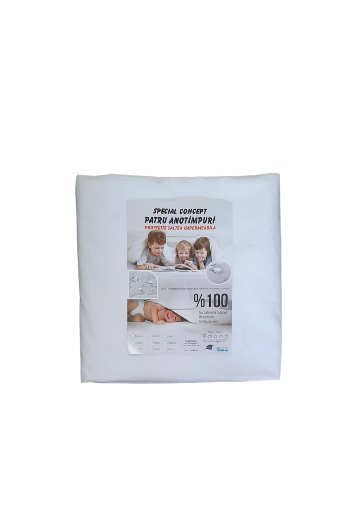 PATRU ANOTIMPURI-Waterproof mattress protector, water-resistant, silent, with elastic at the corners 5
