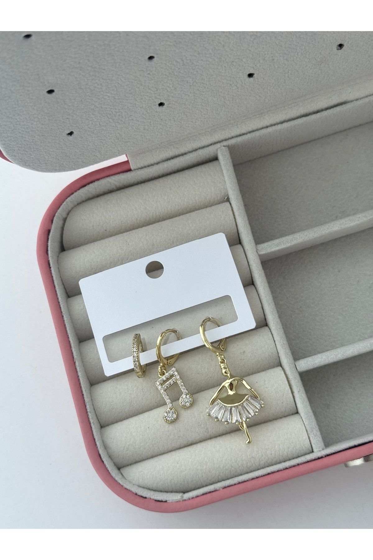 ADALYA ÇELİK GOLD ÜÇLÜ KÜPE