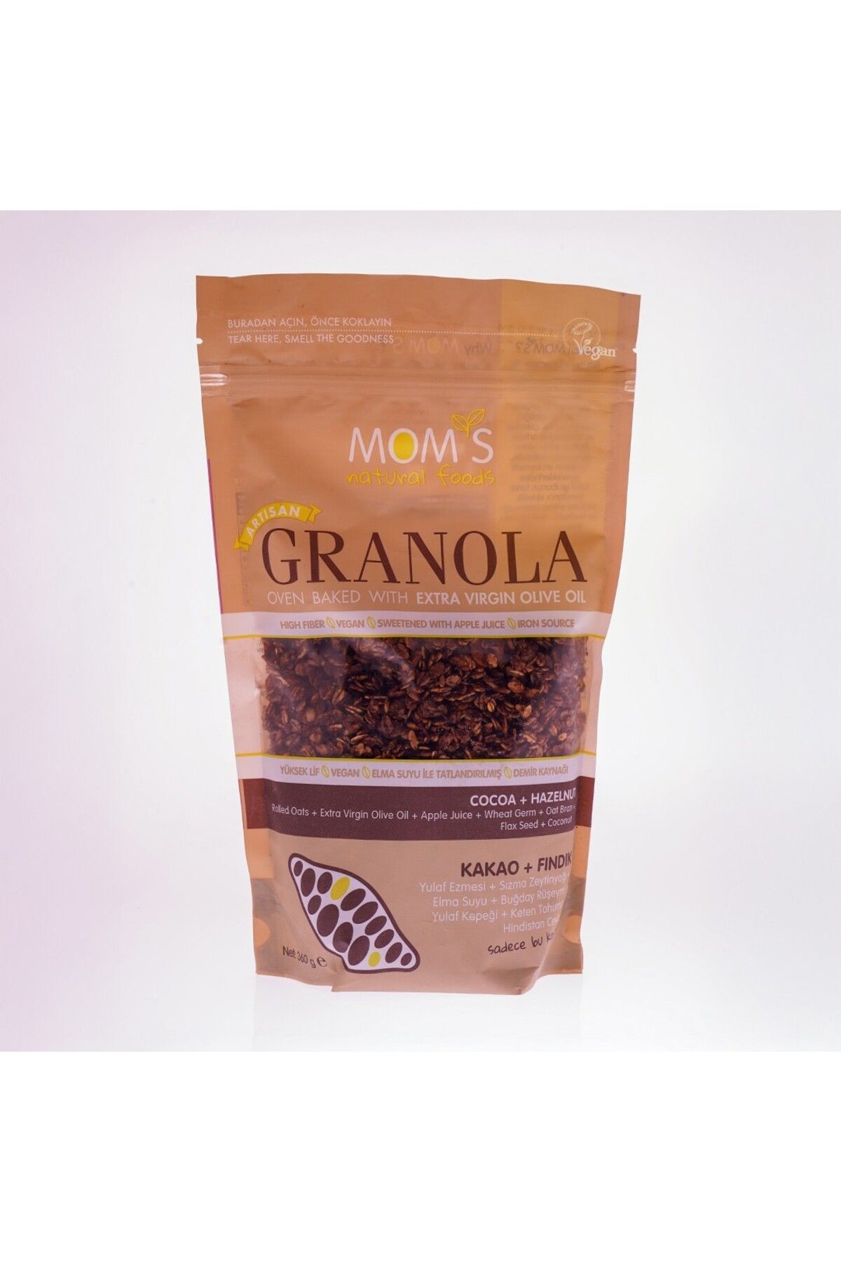 Mom's MOMS KAKAO FINDIK GRANOLA 360 GR