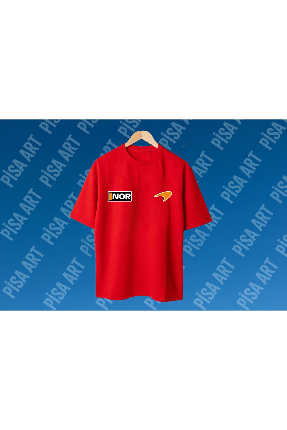 Pisa Art MCLAREN X L.NORRİS ÖN ARKA ÖZEL TASARIM UNISEX T-SHIRT