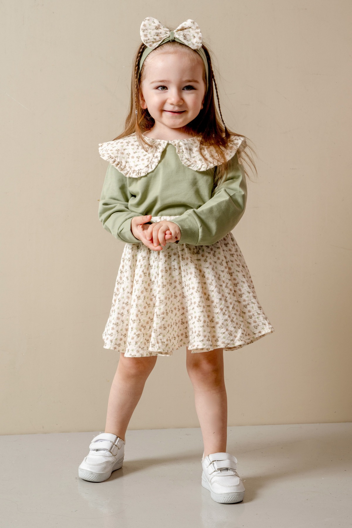 JNF kids Kız Bebek Etekli Takım Toka Hediyeli fotoğrafı 5 (önizleme)